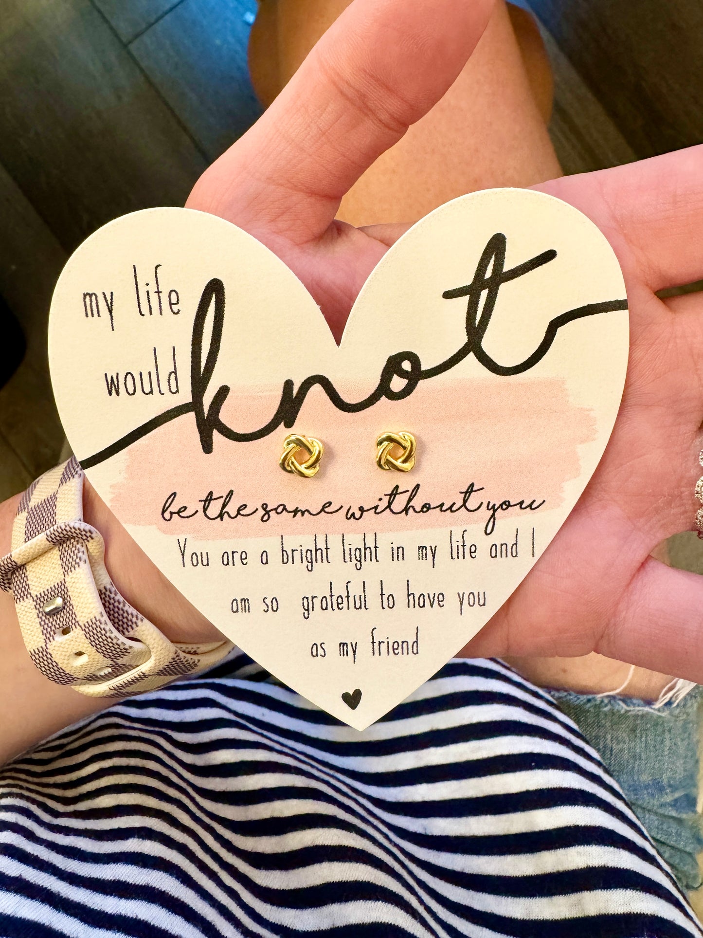 Friendship Knot Earrings, My life would KNOT be the same without you! Gold Knot Earrings! NON-Tarnish & hypoallergenic!