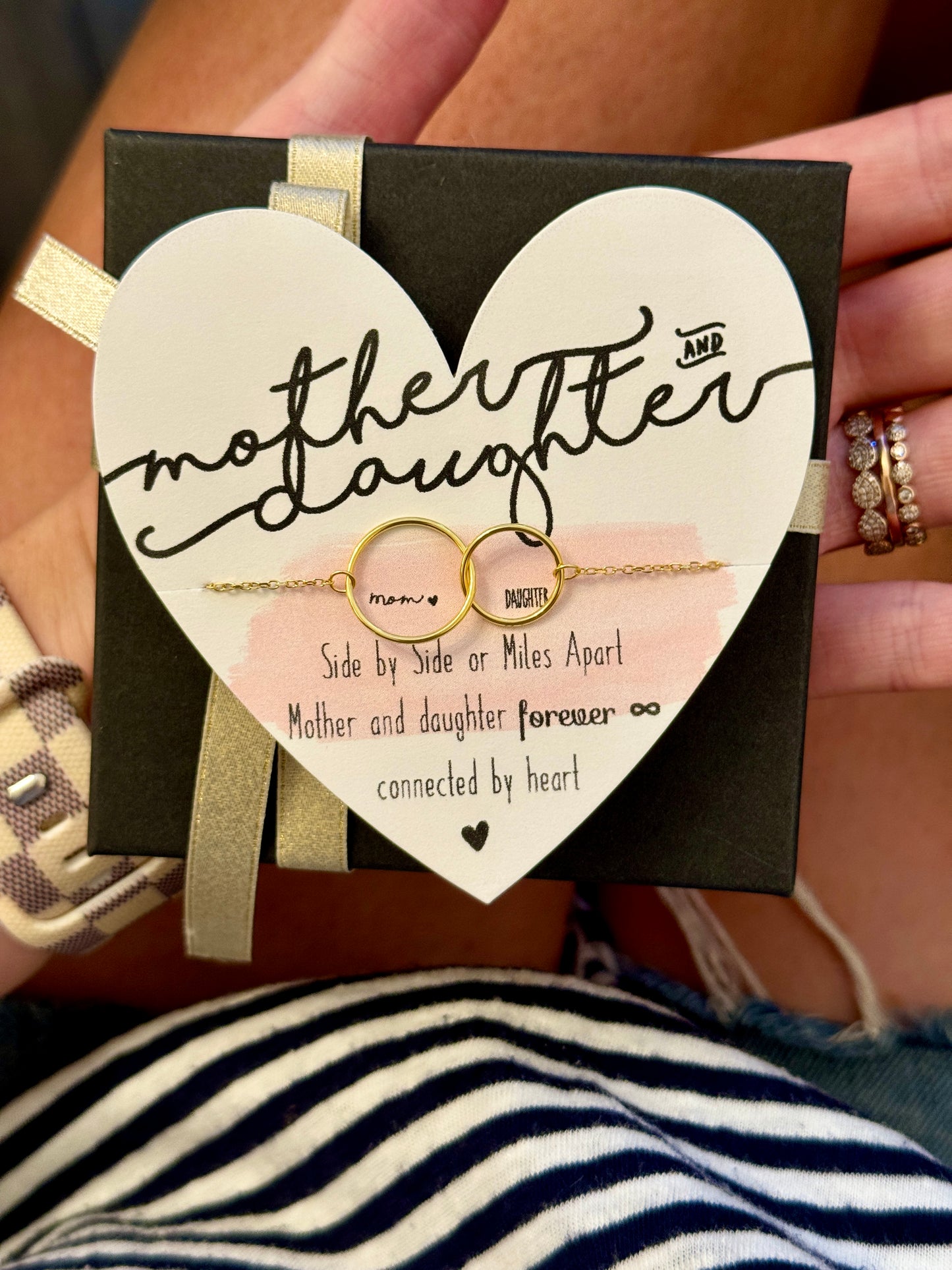 Mother & Daughter Side by Side or Miles Apart Inifinty Love Necklace, NON-TARNISH & hypoallergenic!