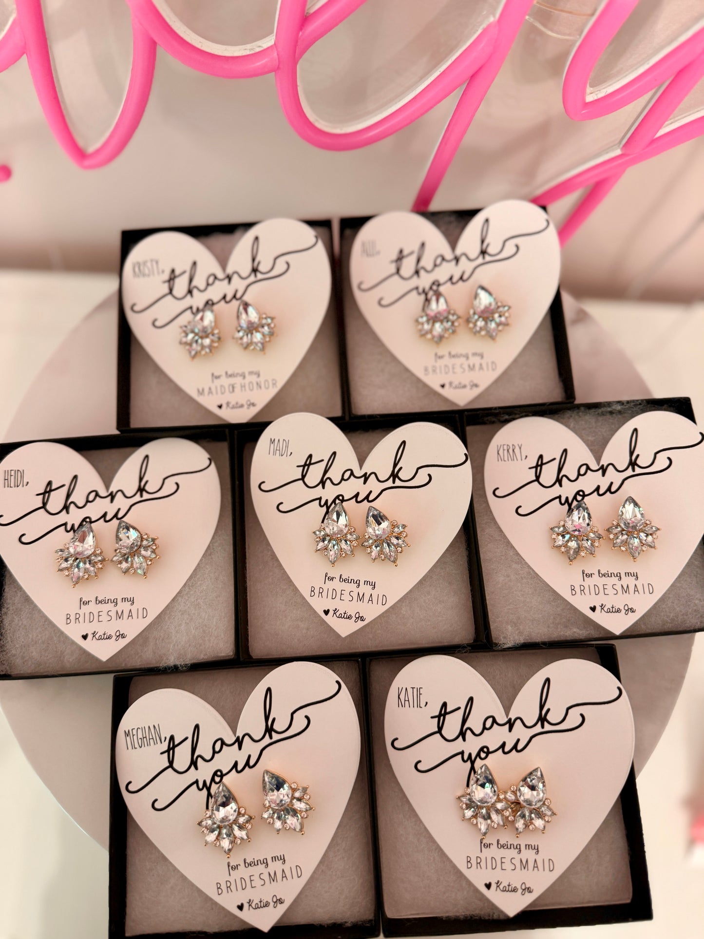 Thank You Bridal Party Statement Earrings