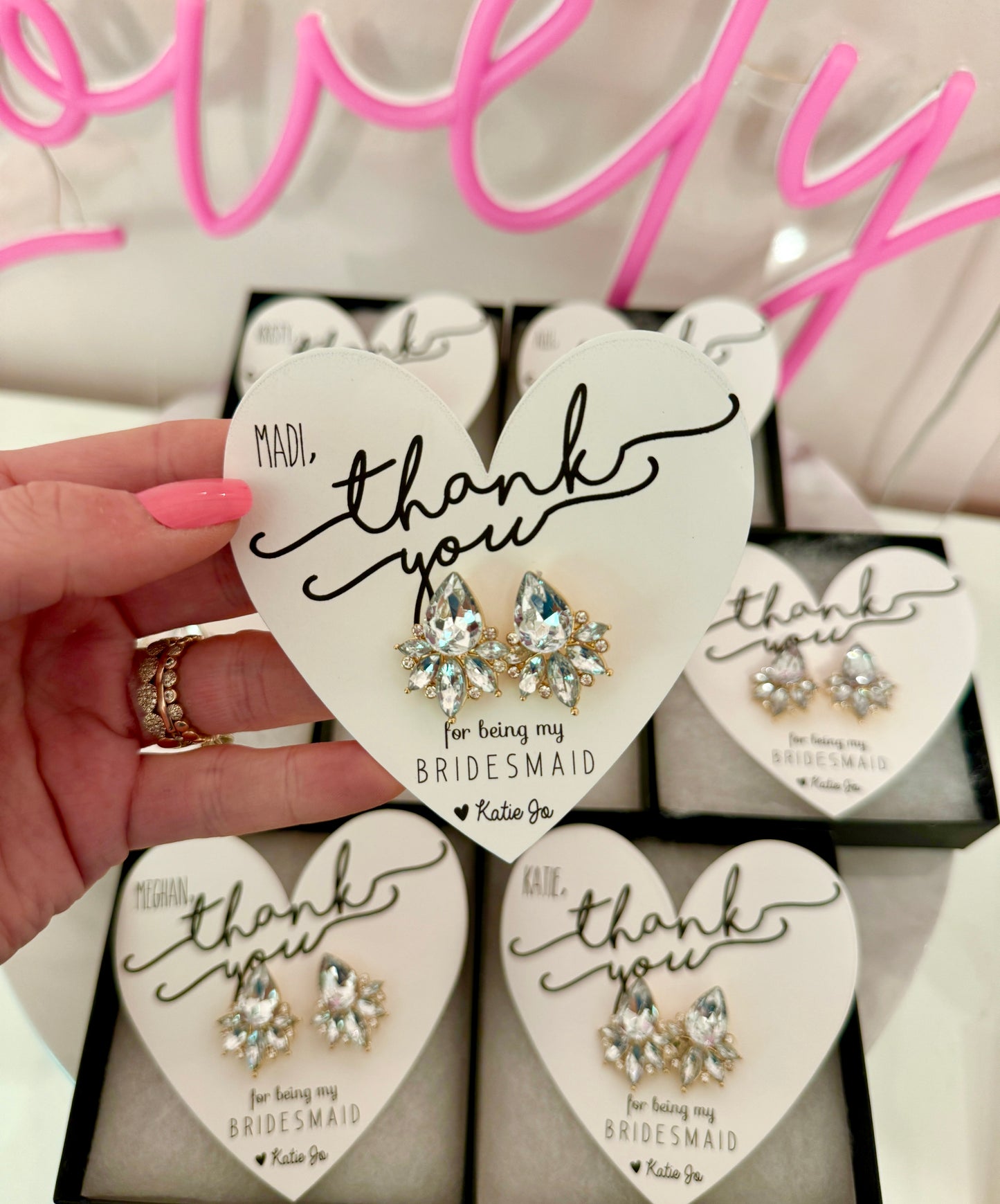 Thank You Bridal Party Statement Earrings