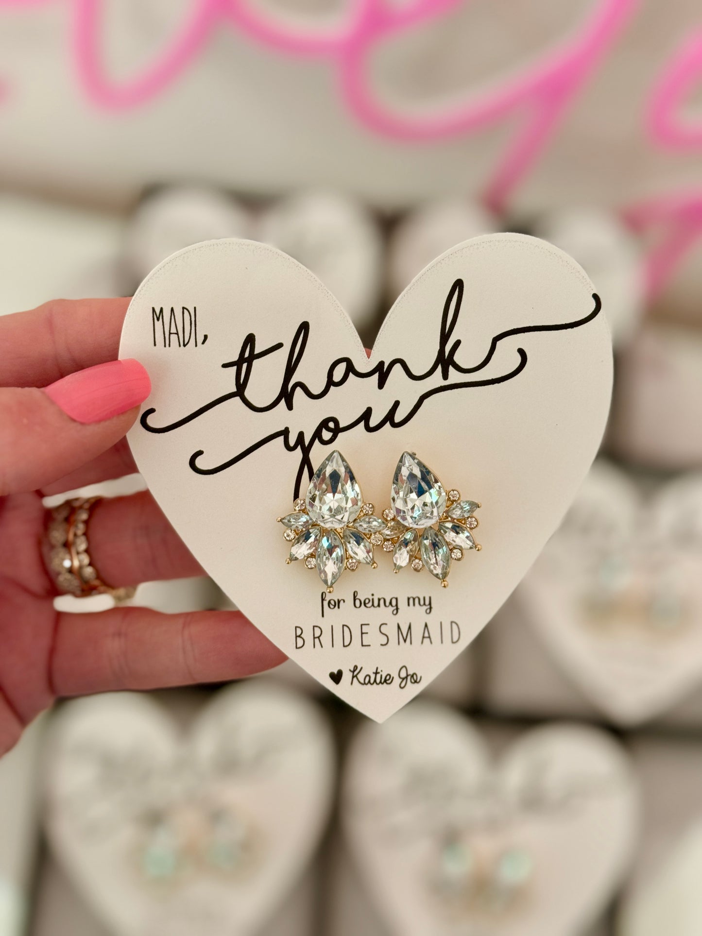 Thank You Bridal Party Statement Earrings