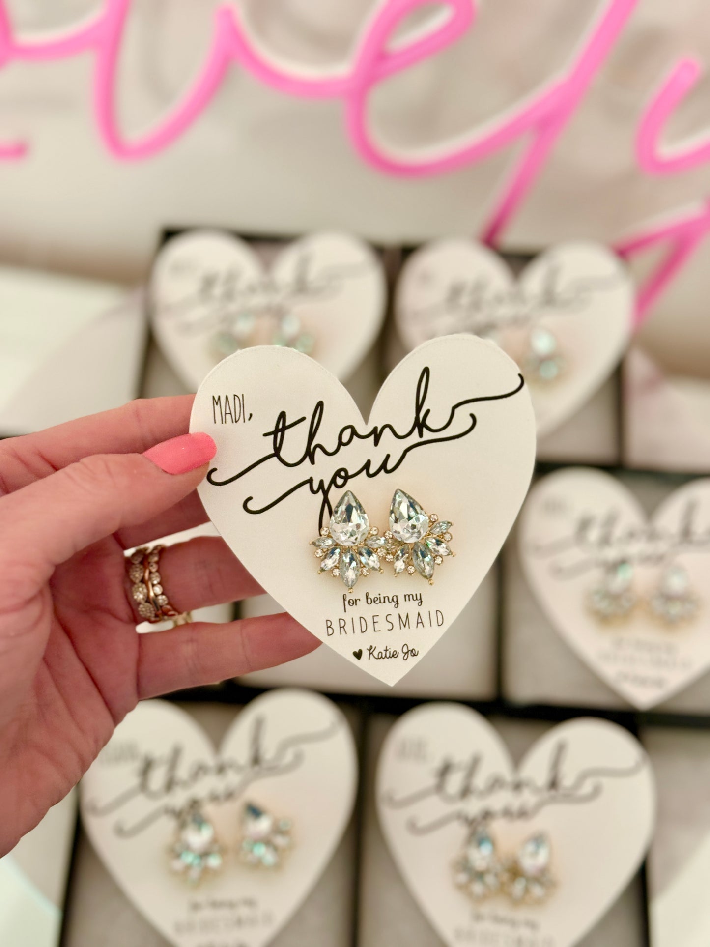 Thank You Bridal Party Statement Earrings