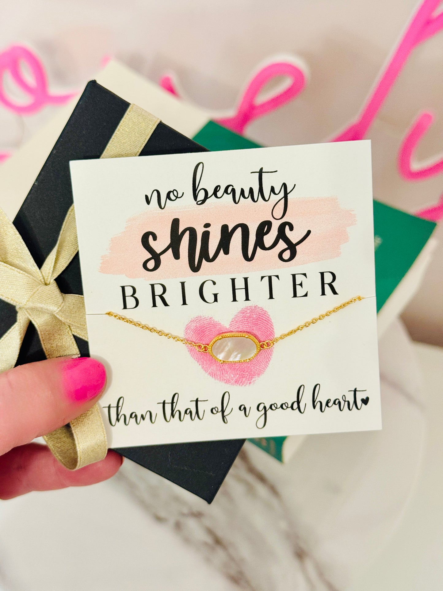 No beauty shines brighter than that of a good heart bracelet! Non-Tarnish, Hypoallergenic! Best friend encouragement gift!