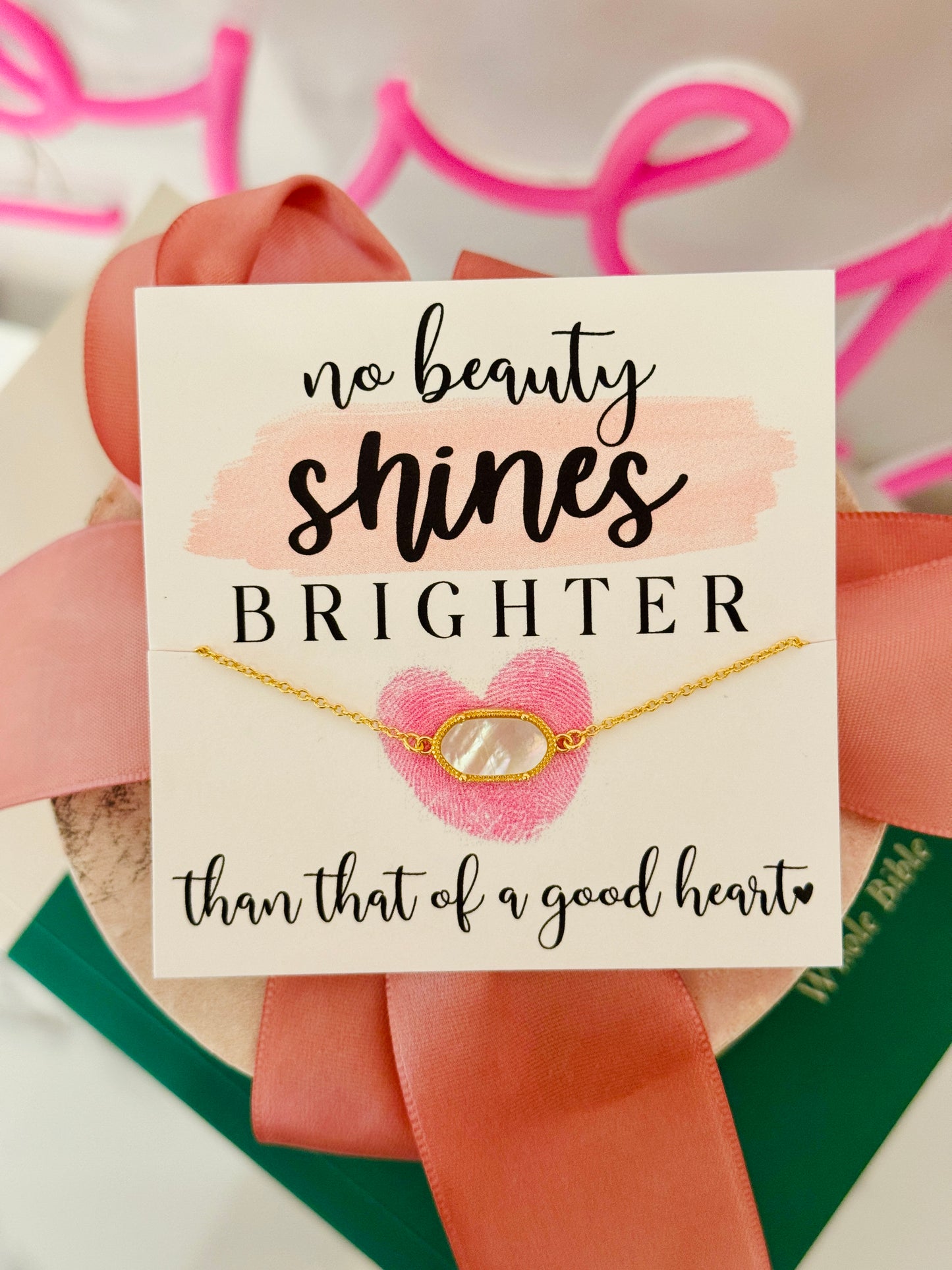 No beauty shines brighter than that of a good heart bracelet! Non-Tarnish, Hypoallergenic! Best friend encouragement gift!