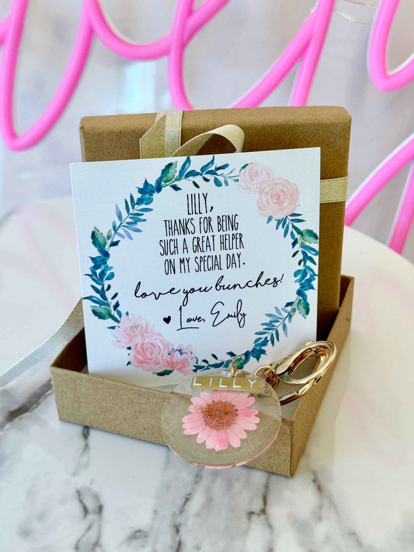 Flower Girl Key Chain