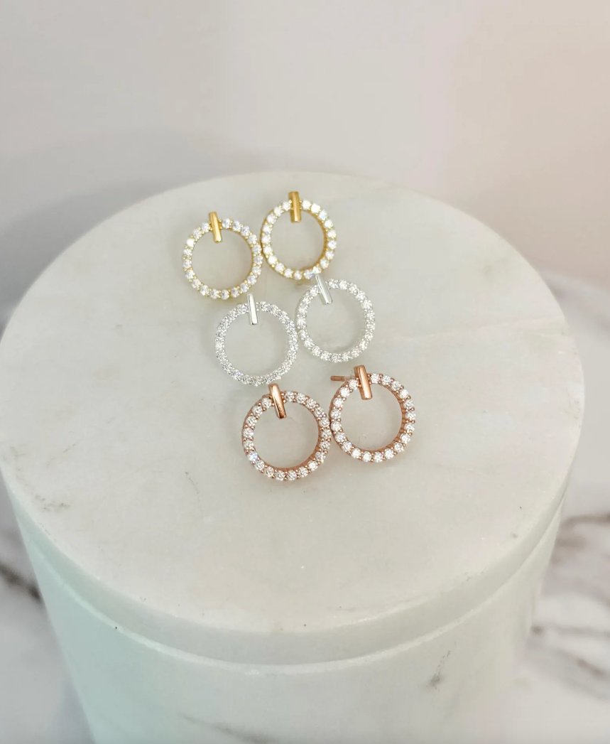 Just the Circle Cubic Zircon Stud earrings