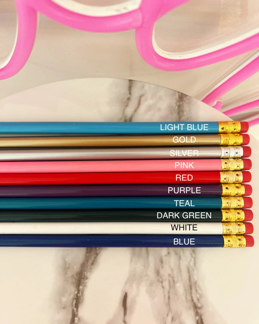 Very Merry Teacher Christmas gift! Engraved Pencils,Pencil cup! Teachers Name personalized! Gift wrap w/heart card, pencil cup holder!