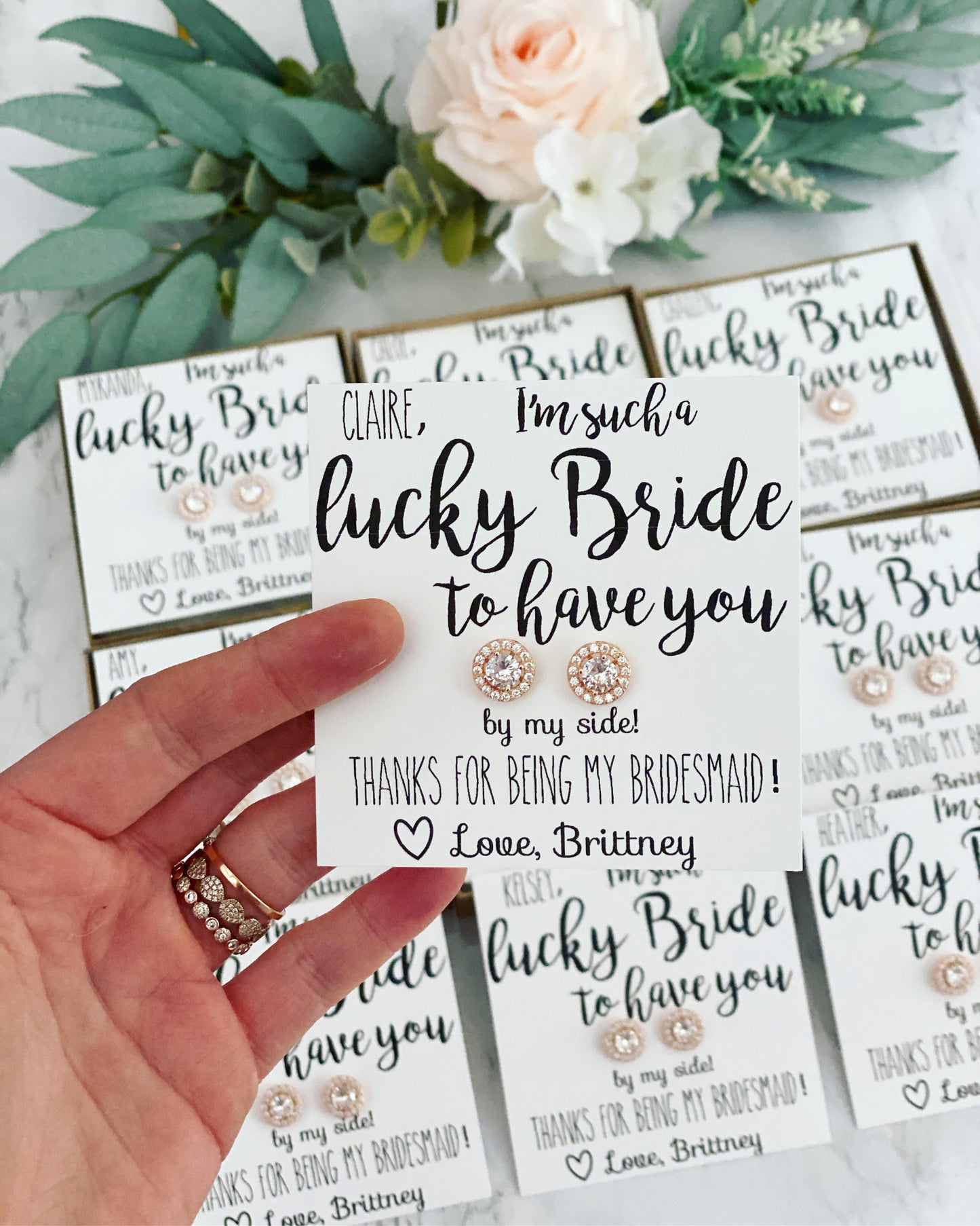 Lucky Bride! CZ Earrings