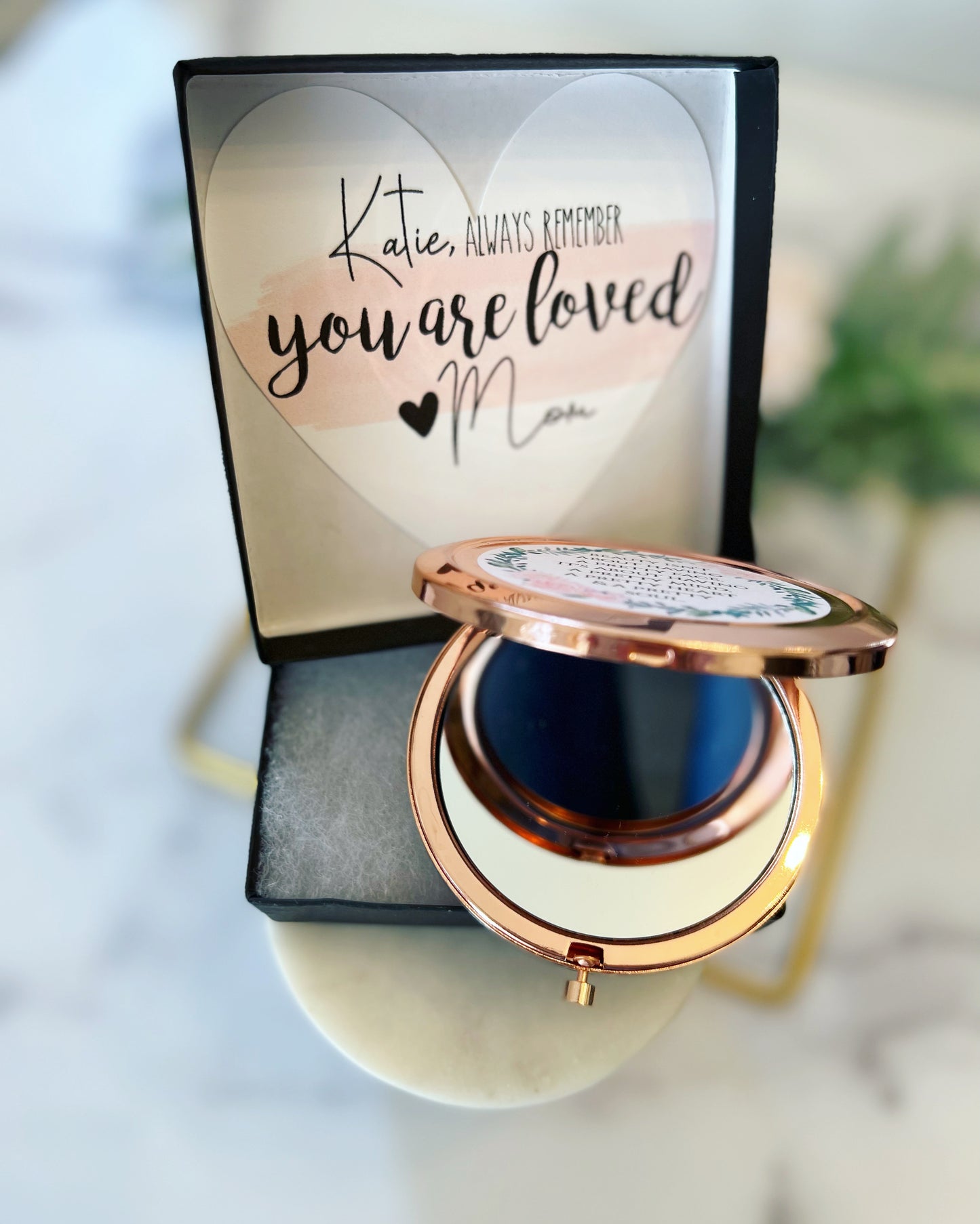 Gift for Teen! Rose Gold Compact Mirror