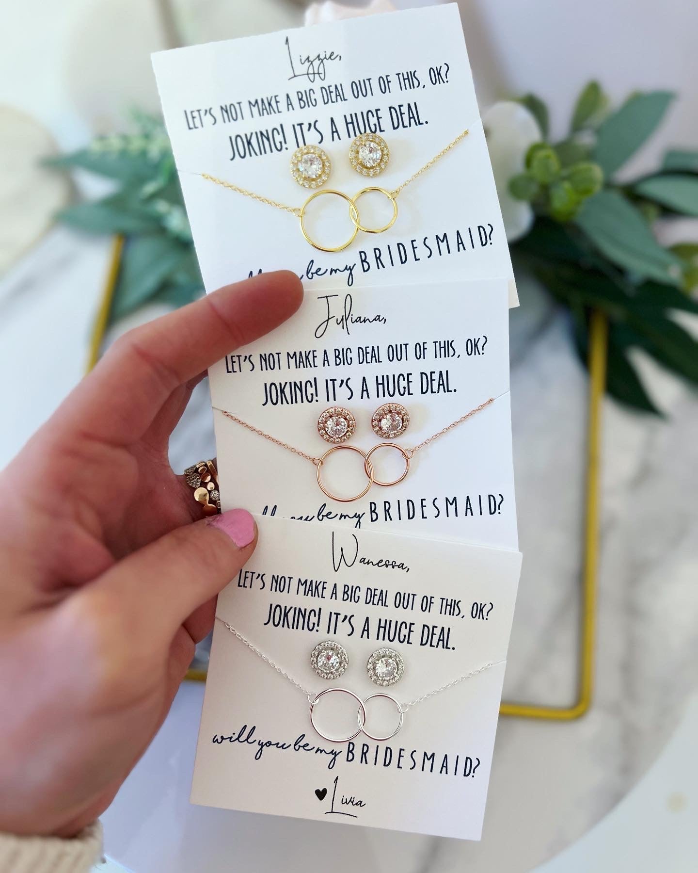 Huge Deal Bridal Party Earring & Necklace Gift Set