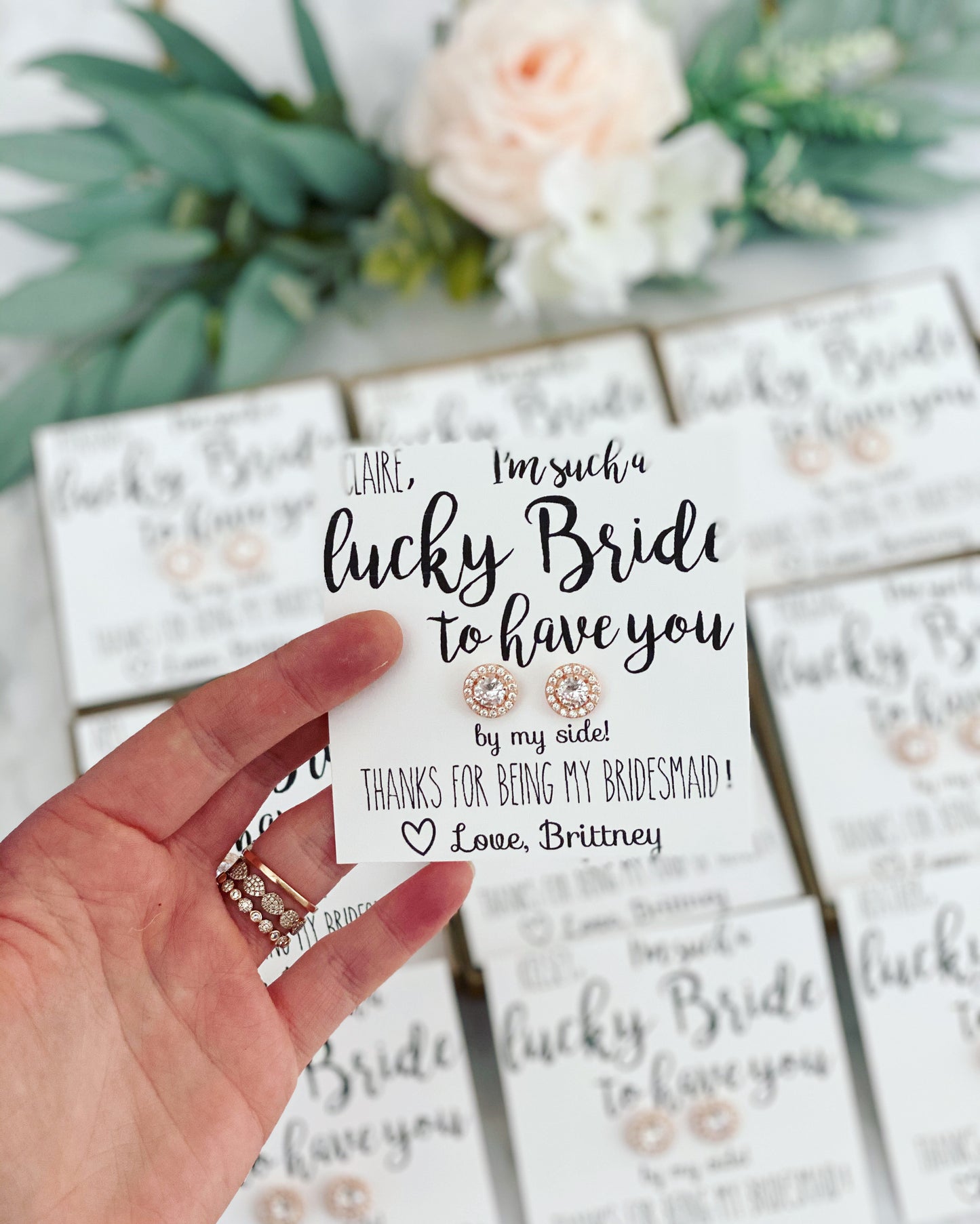 Lucky Bride! CZ Earrings