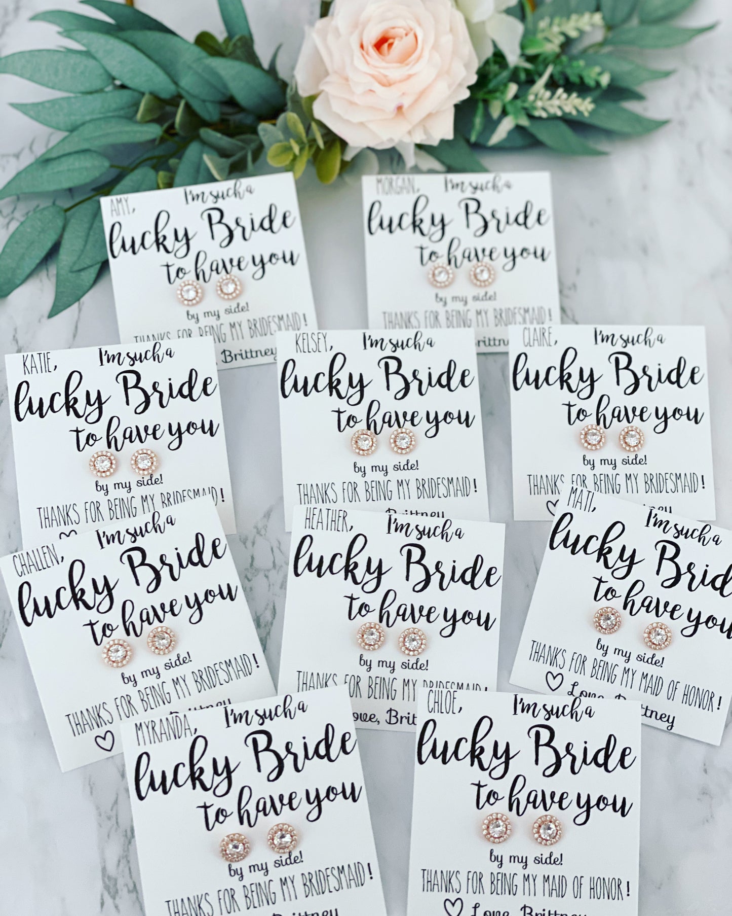 Lucky Bride! CZ Earrings