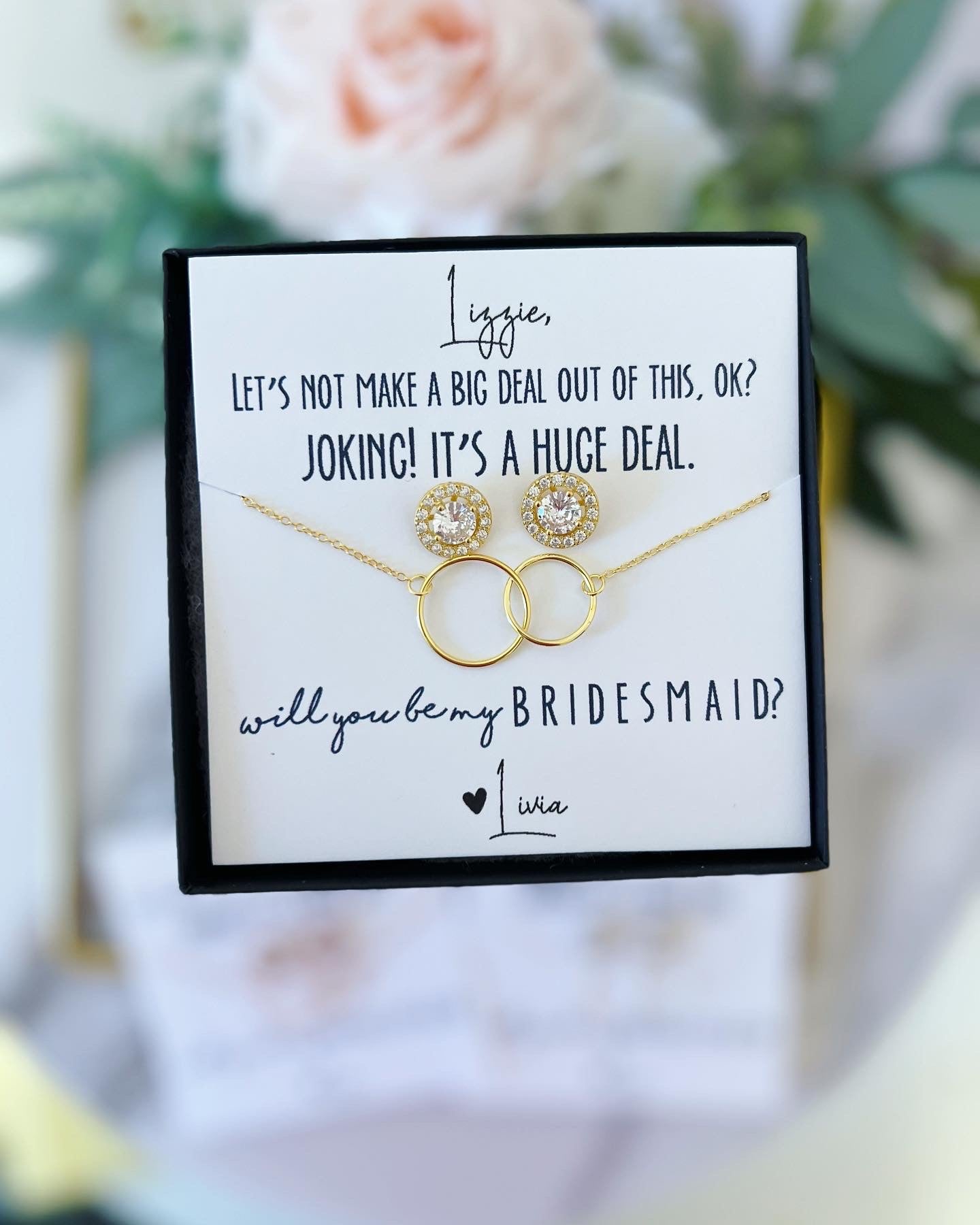 Huge Deal Bridal Party Earring & Necklace Gift Set