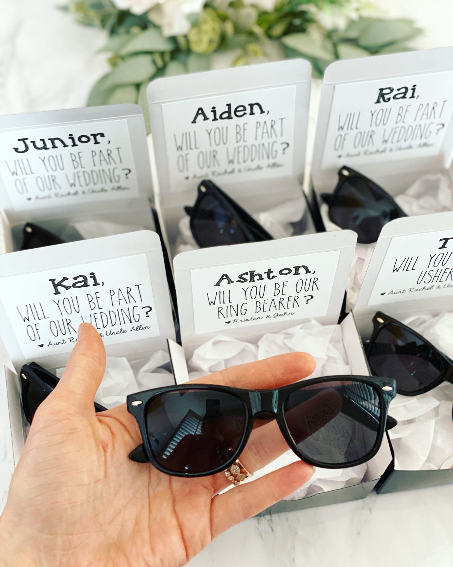 Ring Bearer Box with Sunglasses