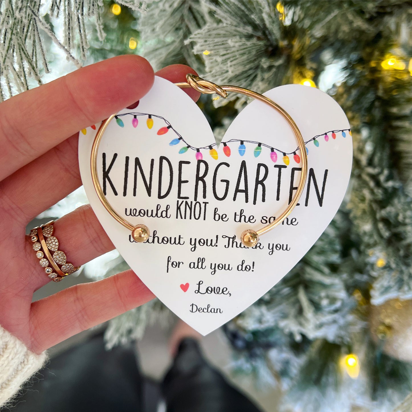 Holiday Christmas Teacher Gift! TOP SELLER back in stock! 🎄Non-Tarnish Knot Bangle!