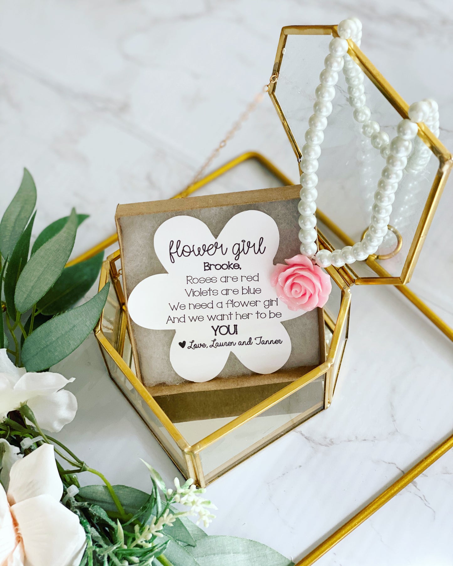 Will you be my Flower Girl? Necklace and Card!