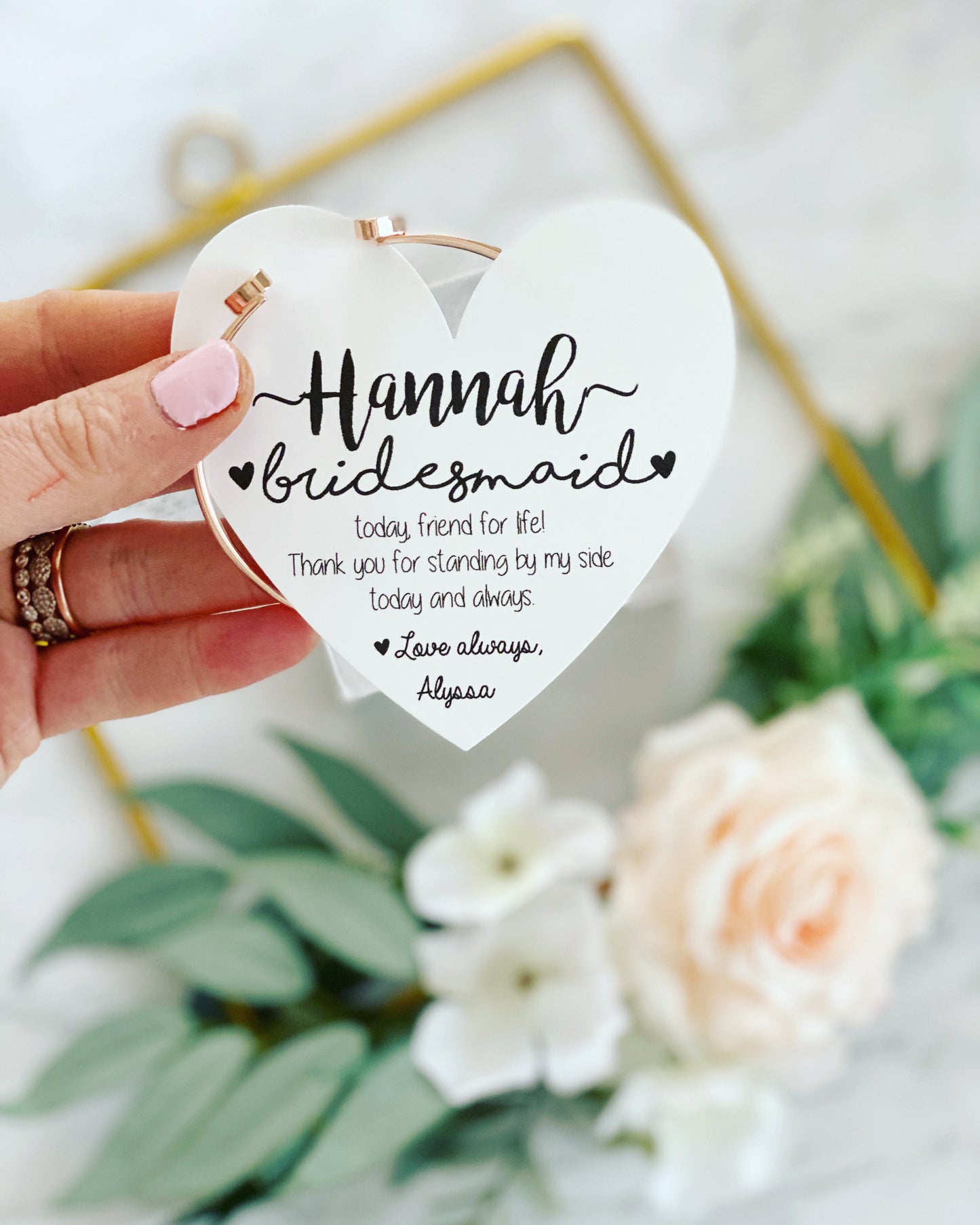 Heart Cuff Bangle Bridal Party Gift