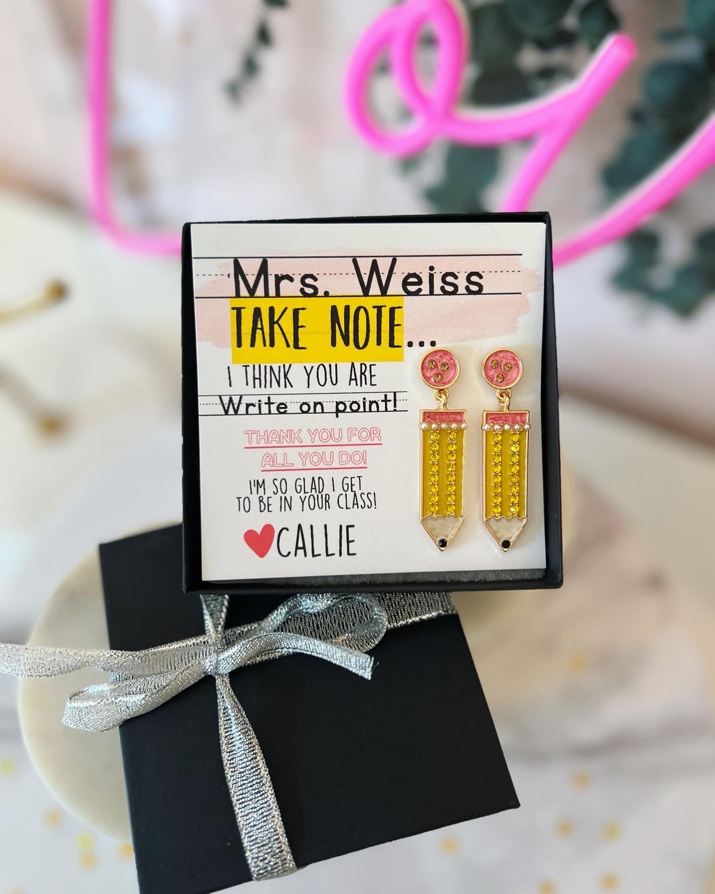 End of Year Teacher Thank You Pencil Earrings