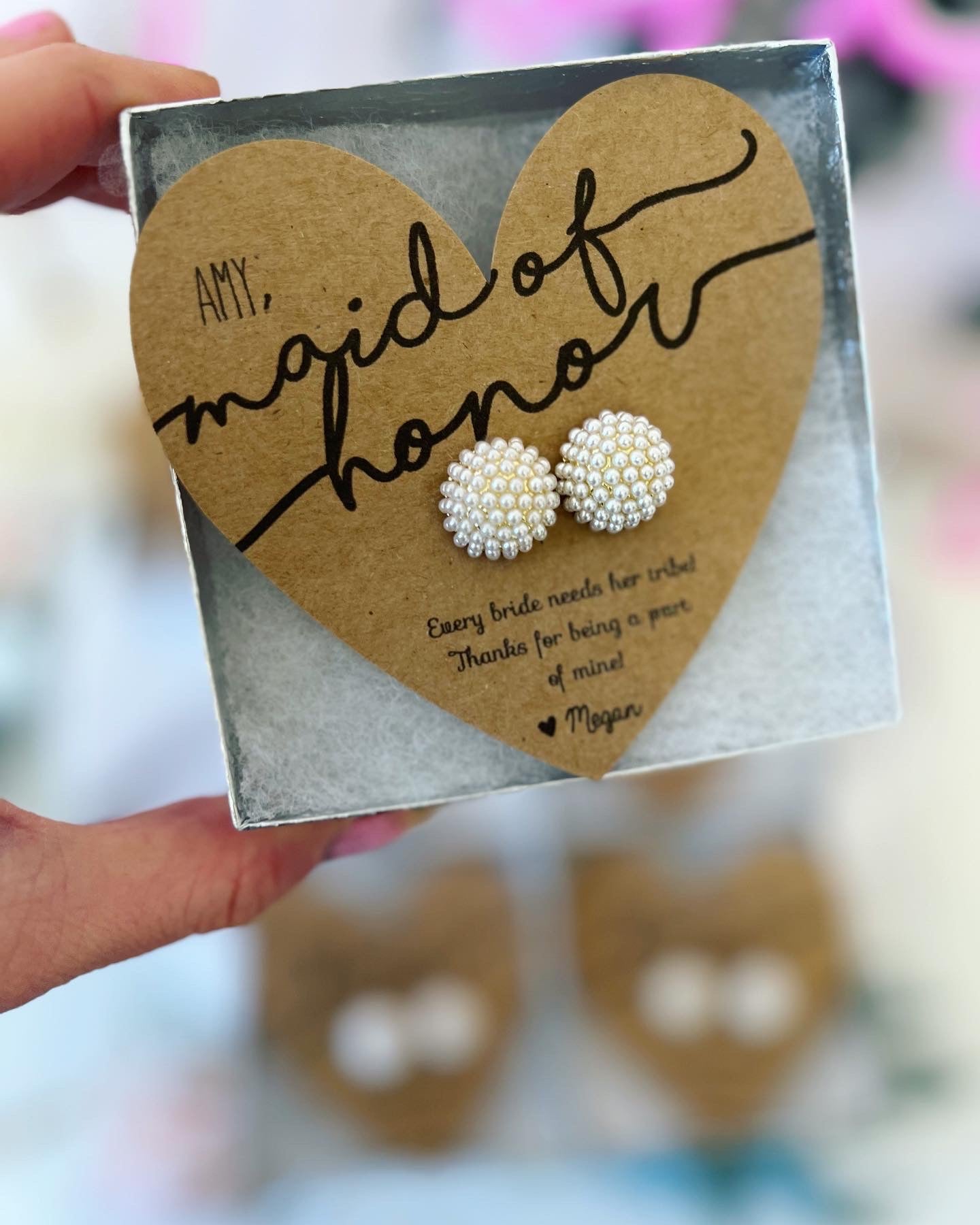 Bridesmaid Gift Pearl Earrings