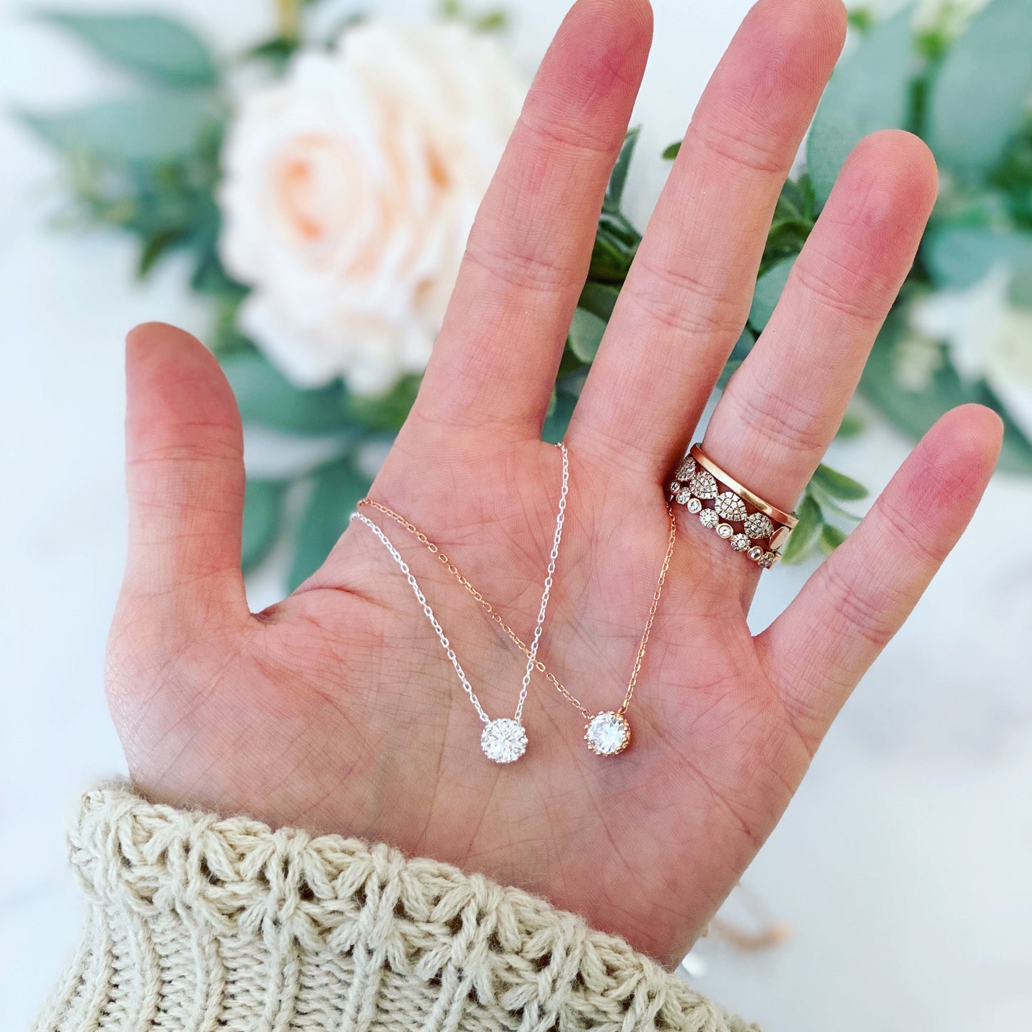 Bridesmaid Cubic Zircon Necklace & Matching Bracelet Set, Non-Tarnish & Hypoallergenic!