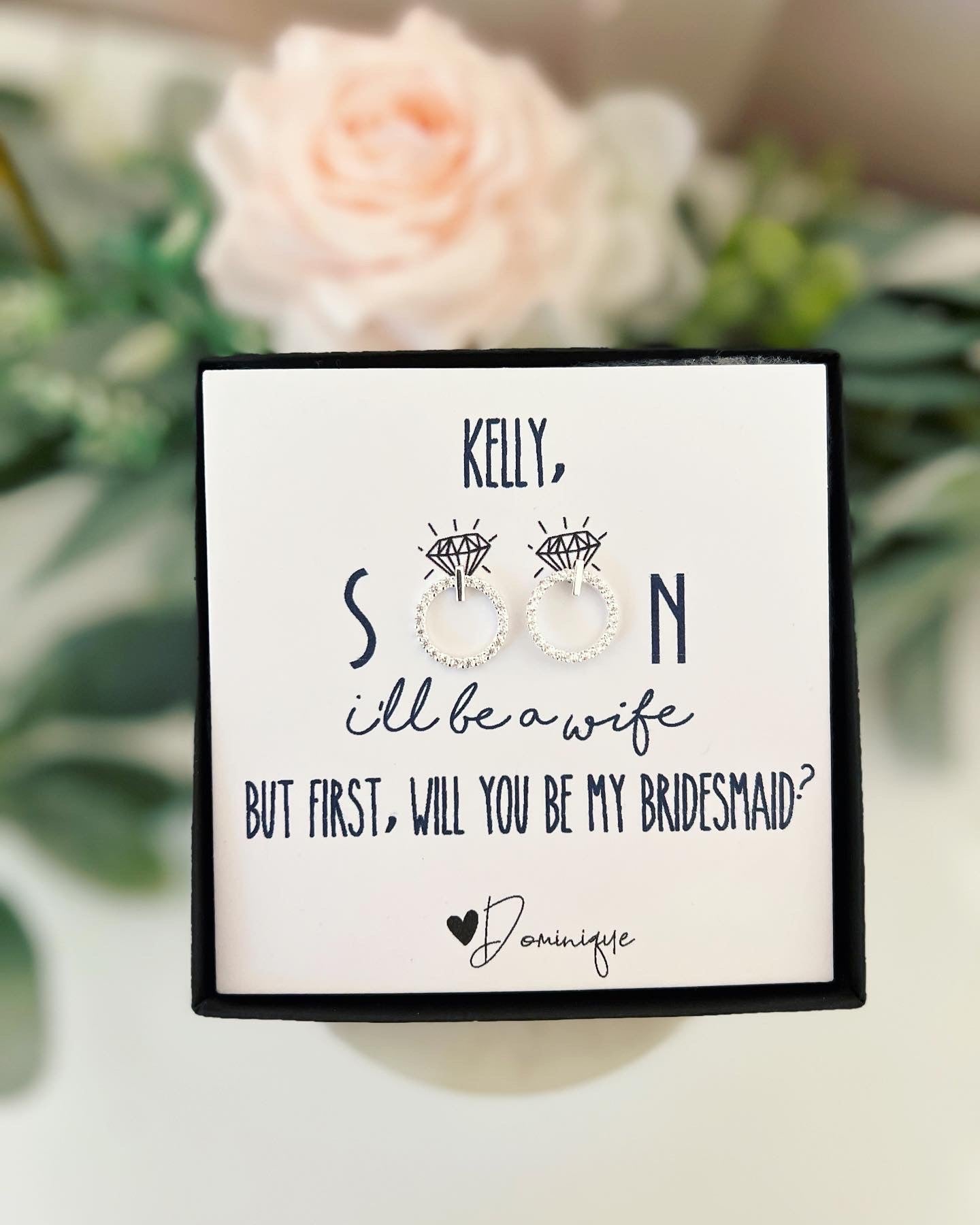 Soon I'll Be A Wife! Circle Cubic Zircon Earrings