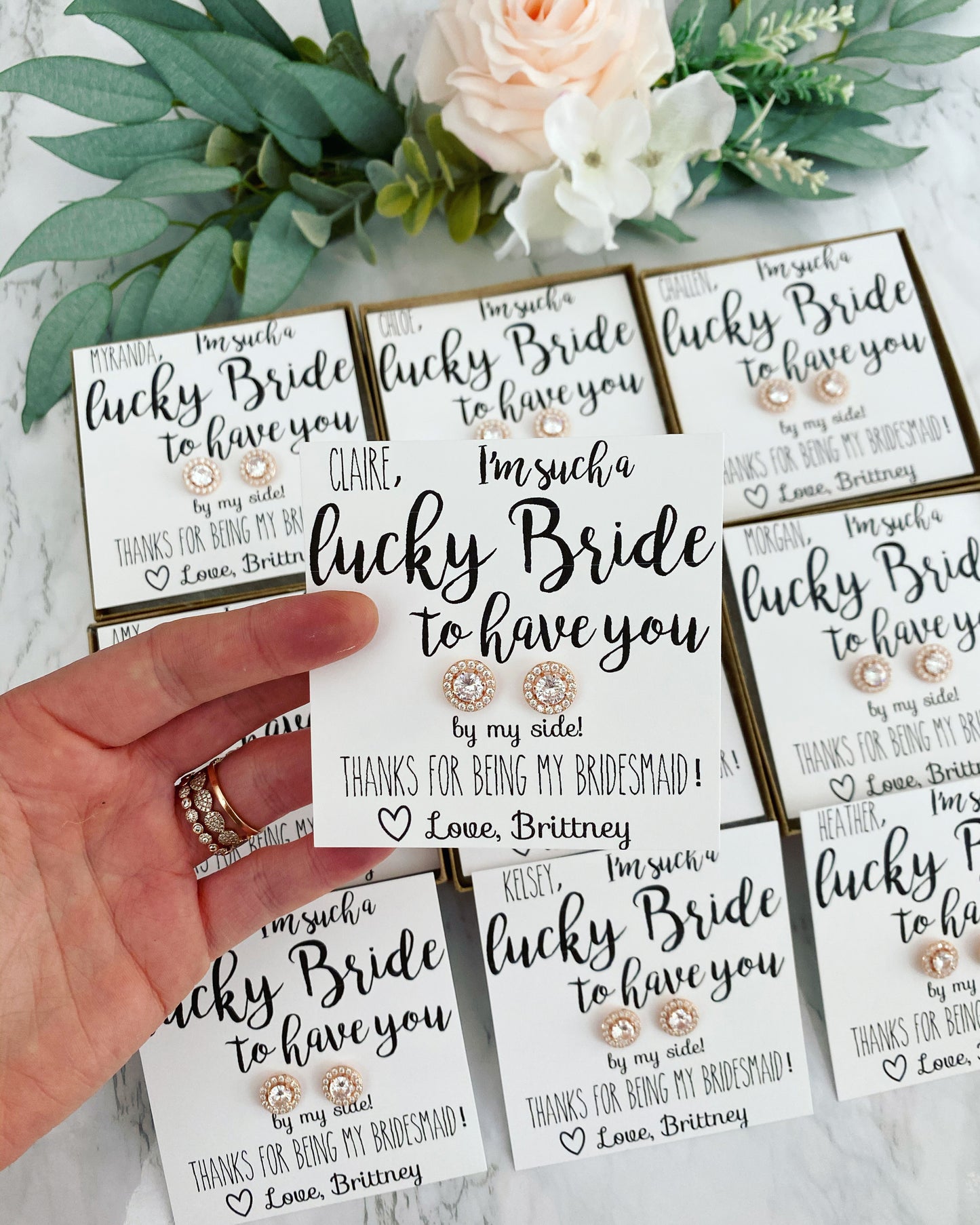 Lucky Bride! CZ Earrings