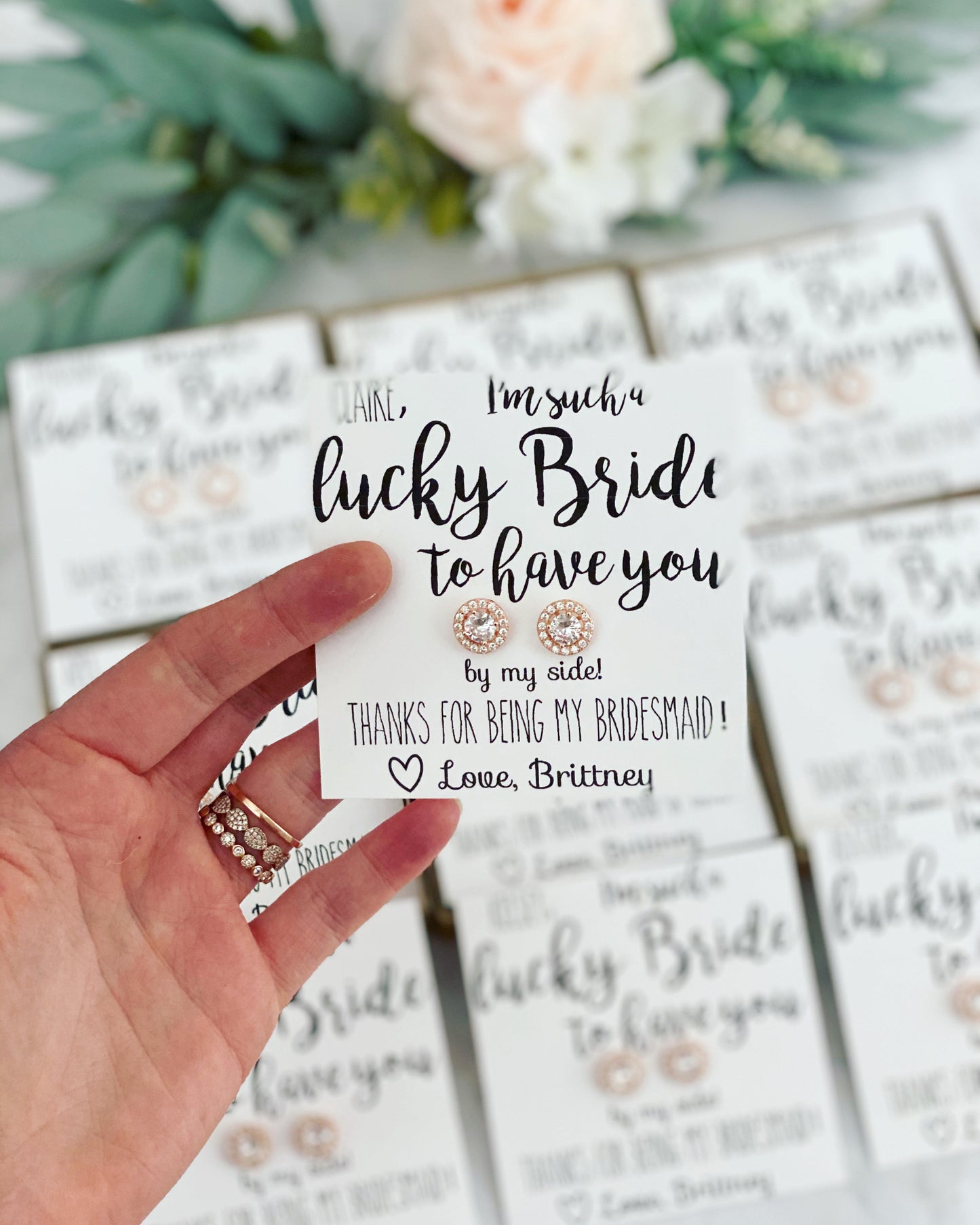 Lucky Bride! CZ Earrings