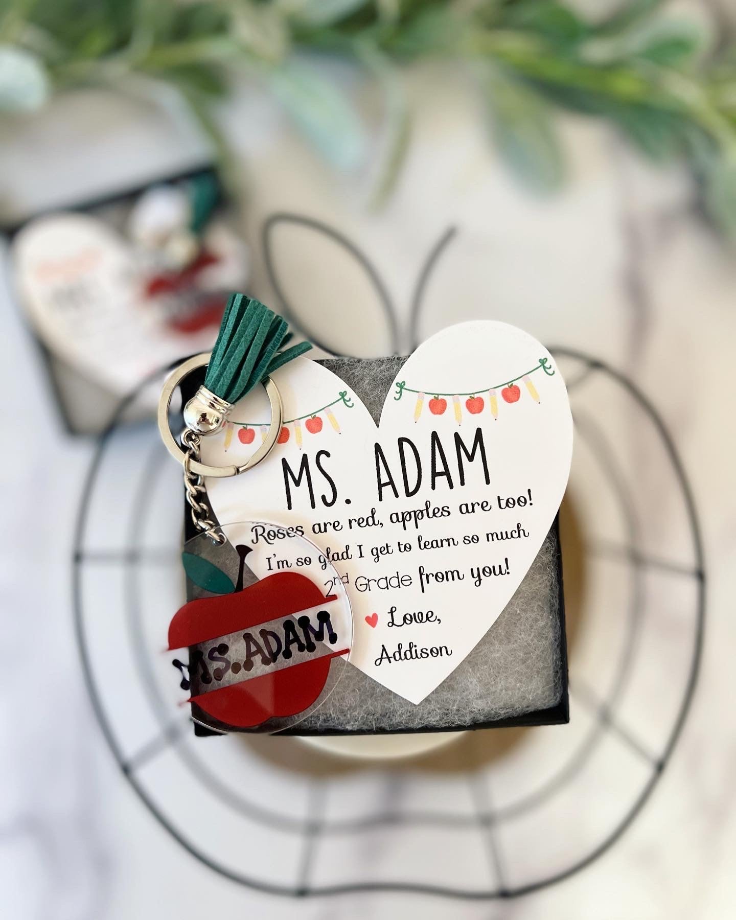 Fall Thank You Teacher Gift! Apple Keychain