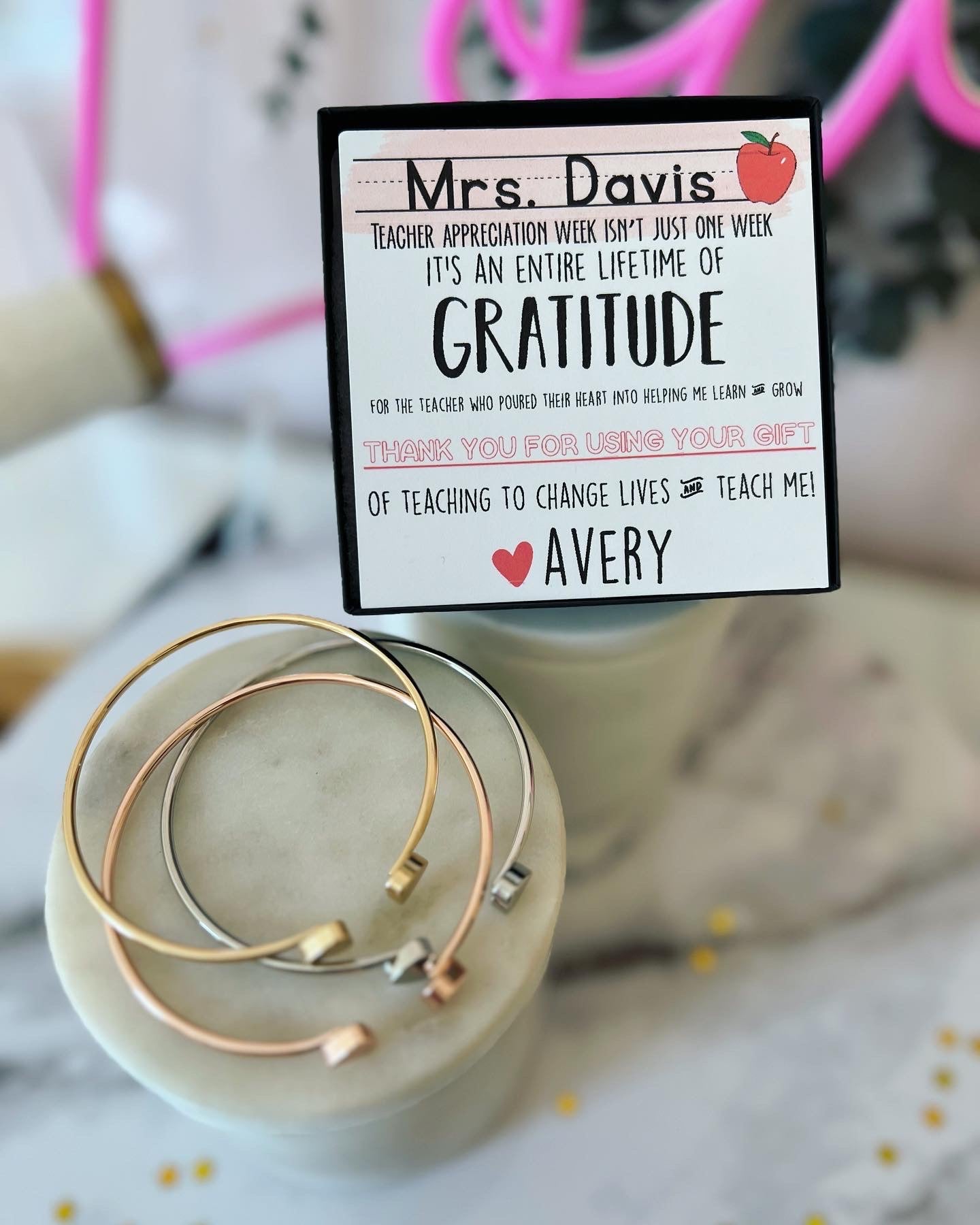 Gratitude Heart Cuff End of Year Teacher Gift