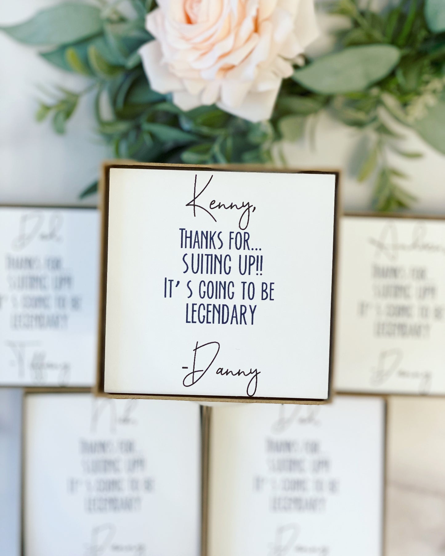 Groomsmen Cards! Just the Card & Box with Ribbon