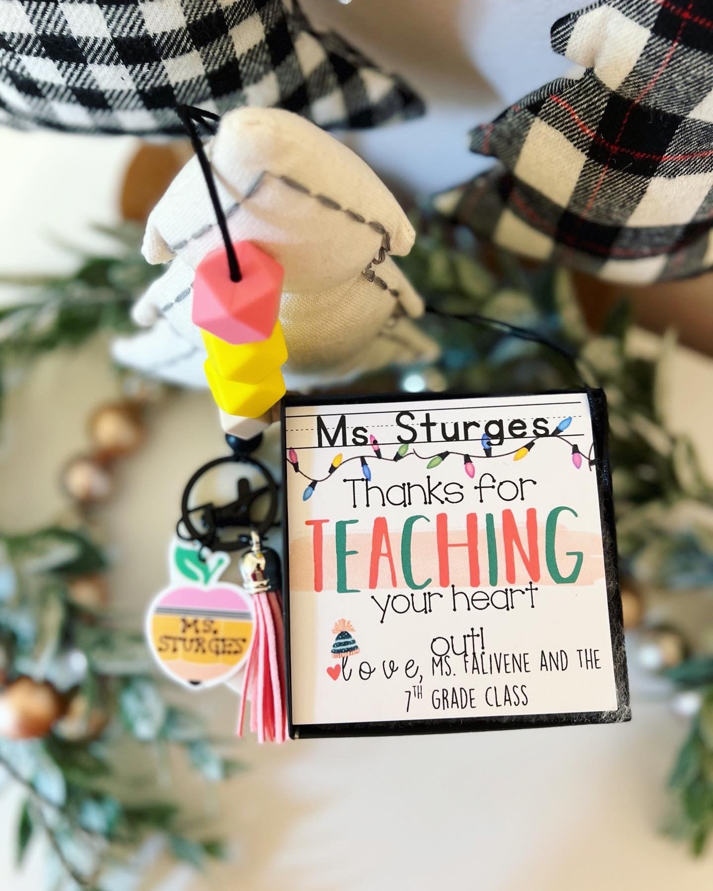 Holiday Teacher Gift Pencil Lanyard