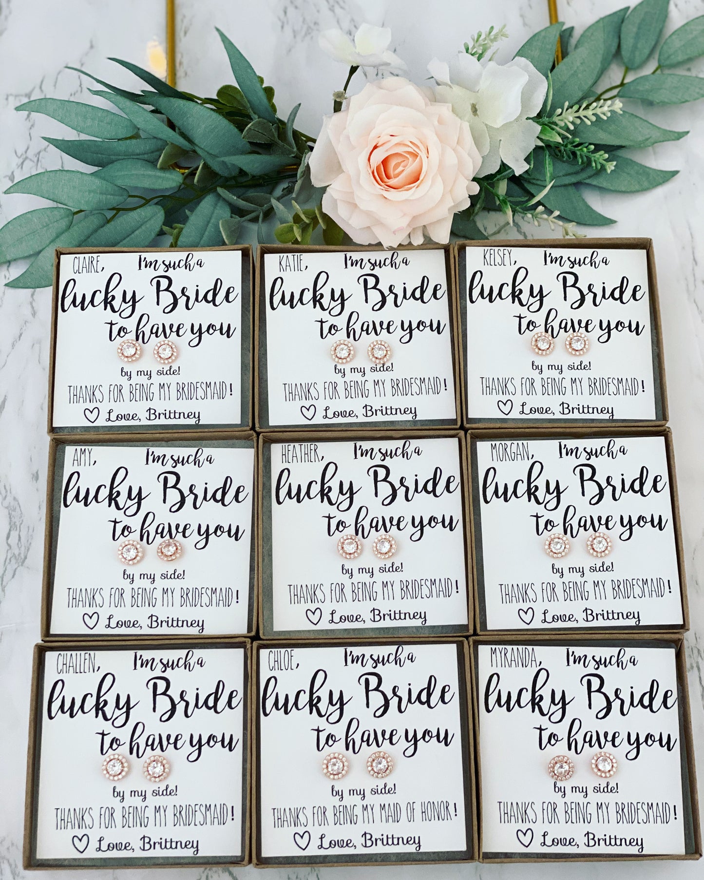 Lucky Bride! CZ Earrings