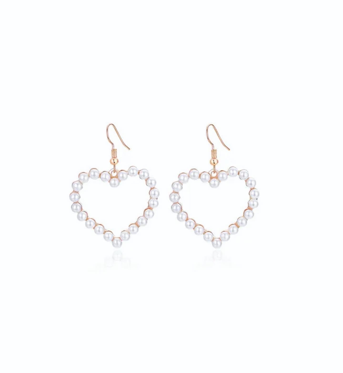 Graduation Day Pearl Heart Earrings