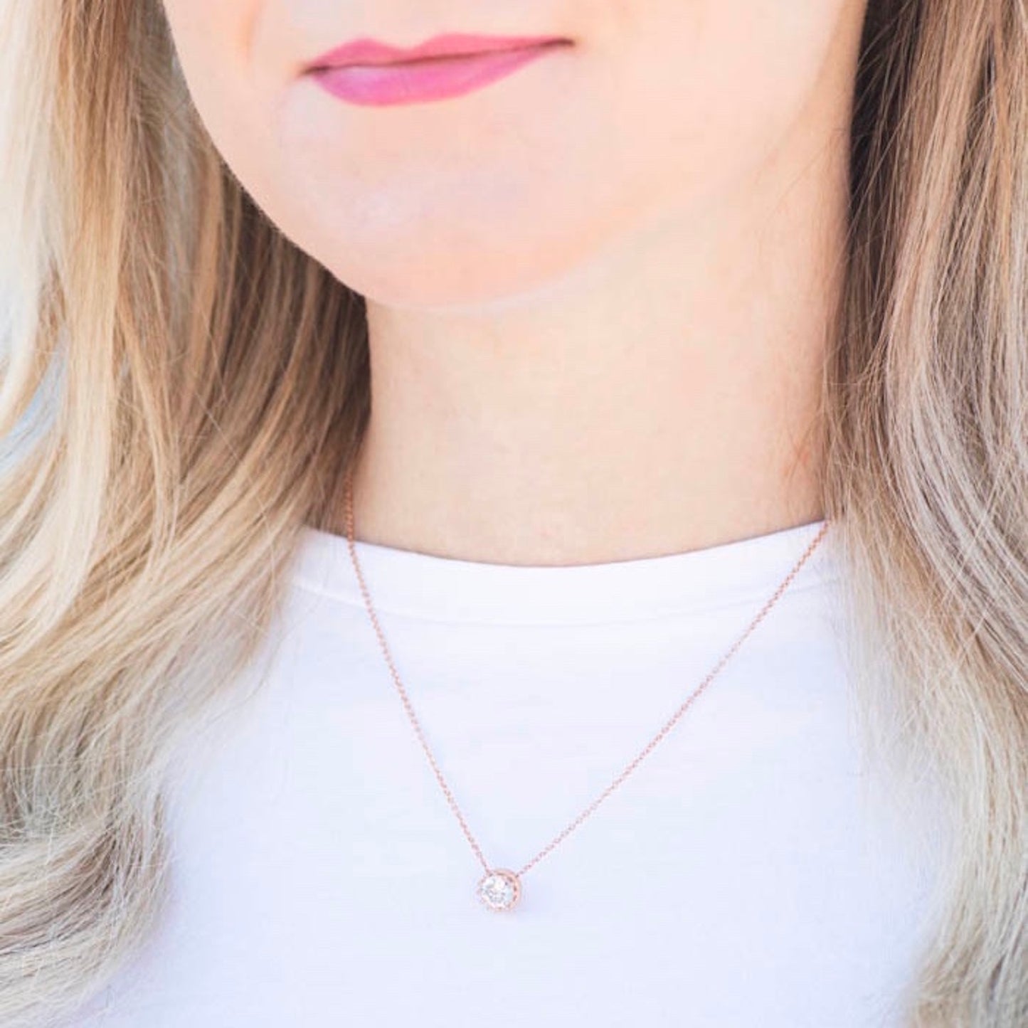 Lucky Bride to Have You By My Side! Dainty CZ Necklace