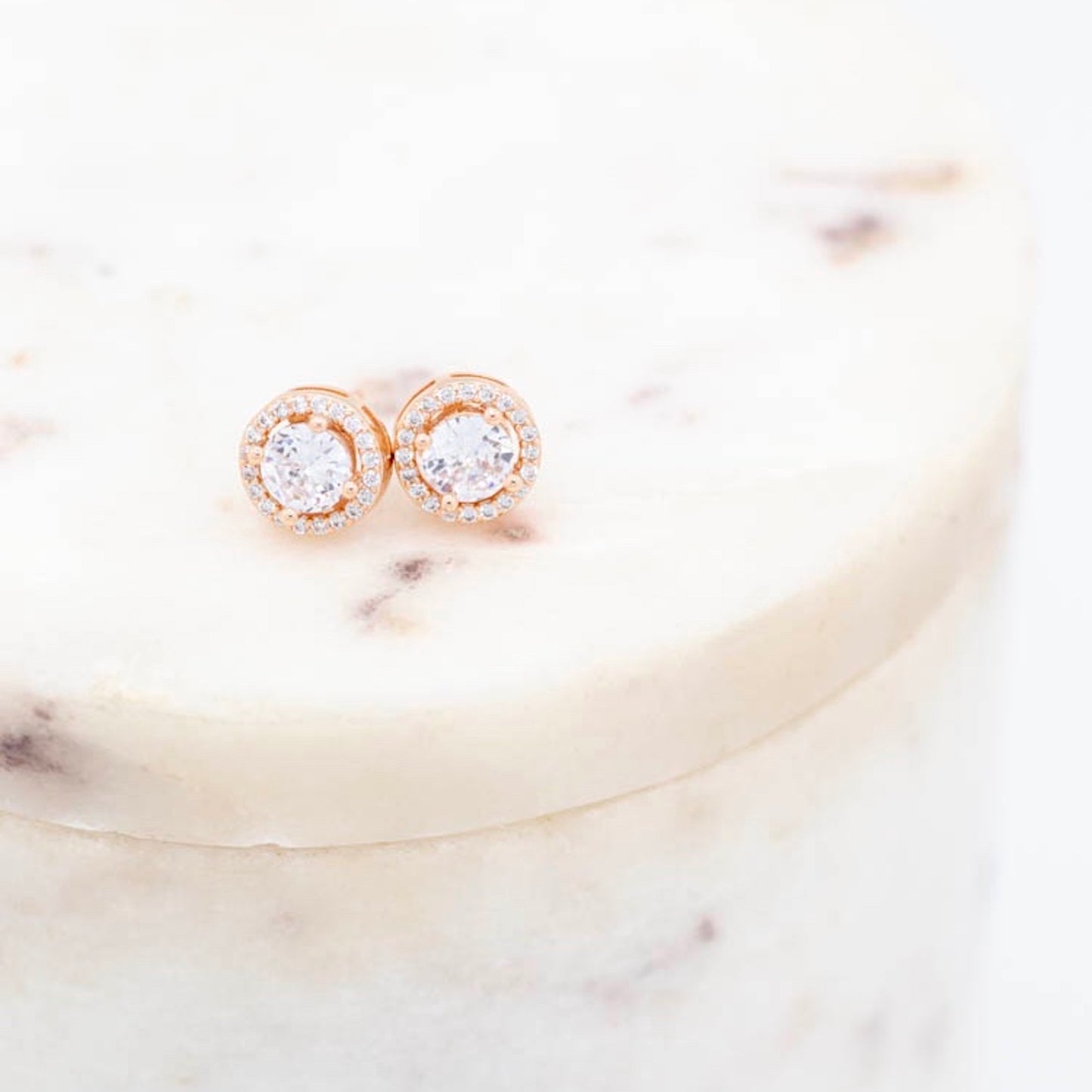 He Popped the Question! Cubic Zircon Studs & Matching Necklace Bridal Party Gift