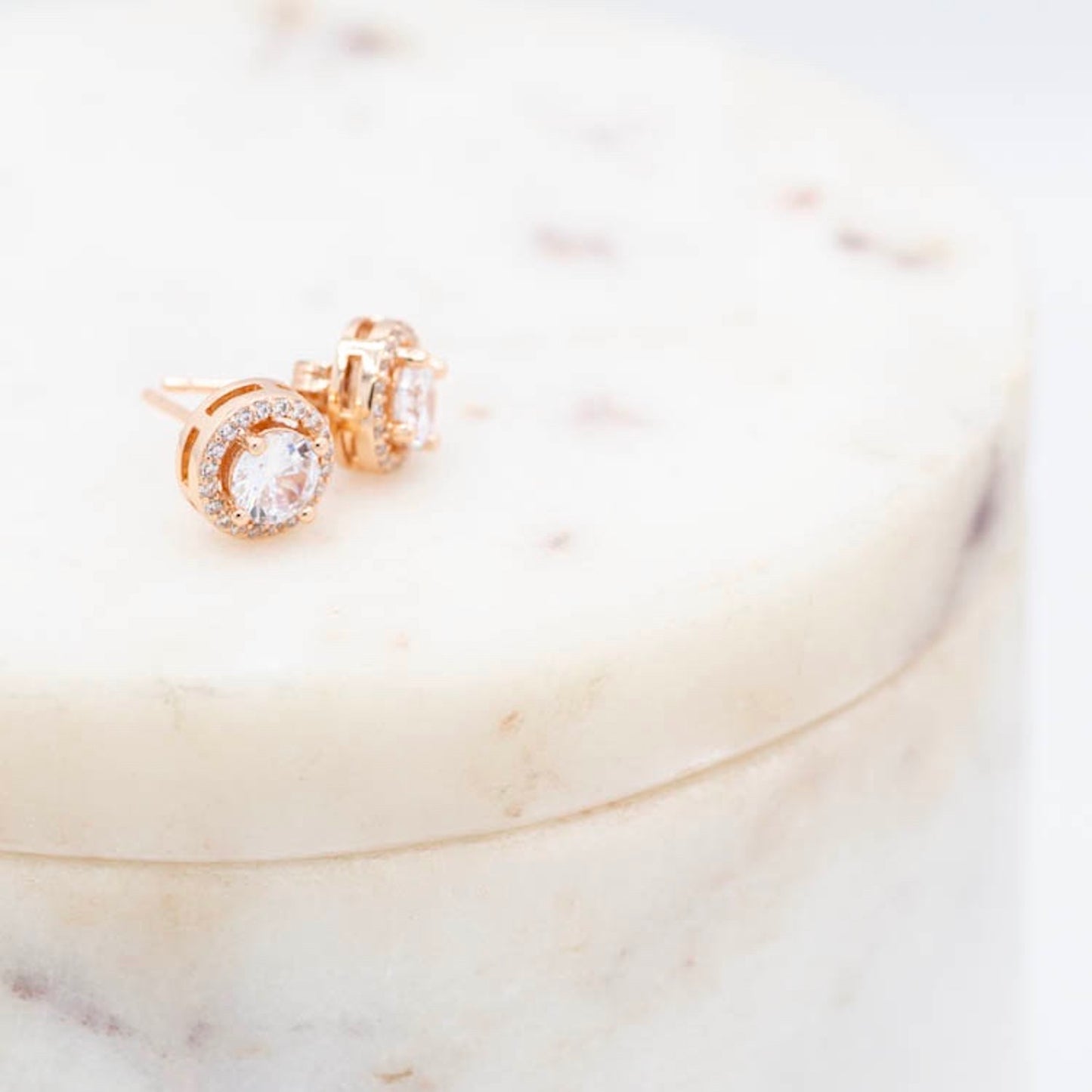 He Popped the Question! Cubic Zircon Studs & Matching Necklace Bridal Party Gift