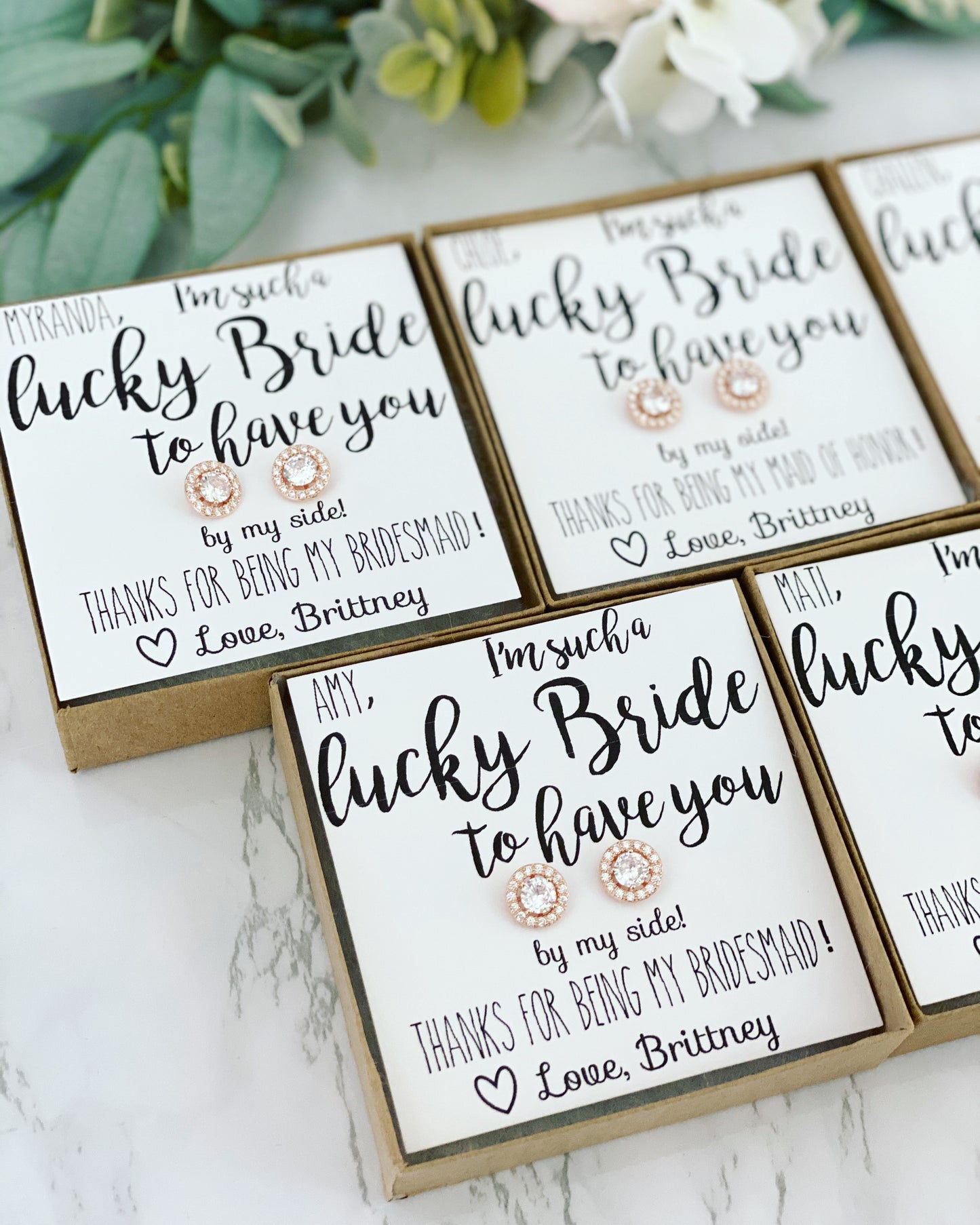 Lucky Bride! CZ Earrings