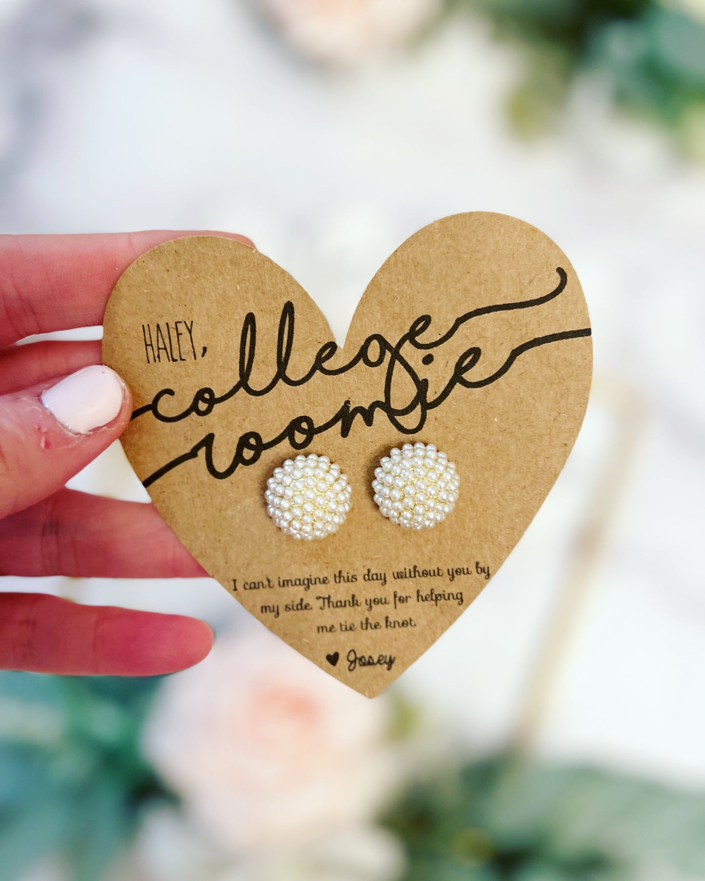 Bridal Party Girls Pearl Cluster Earrings