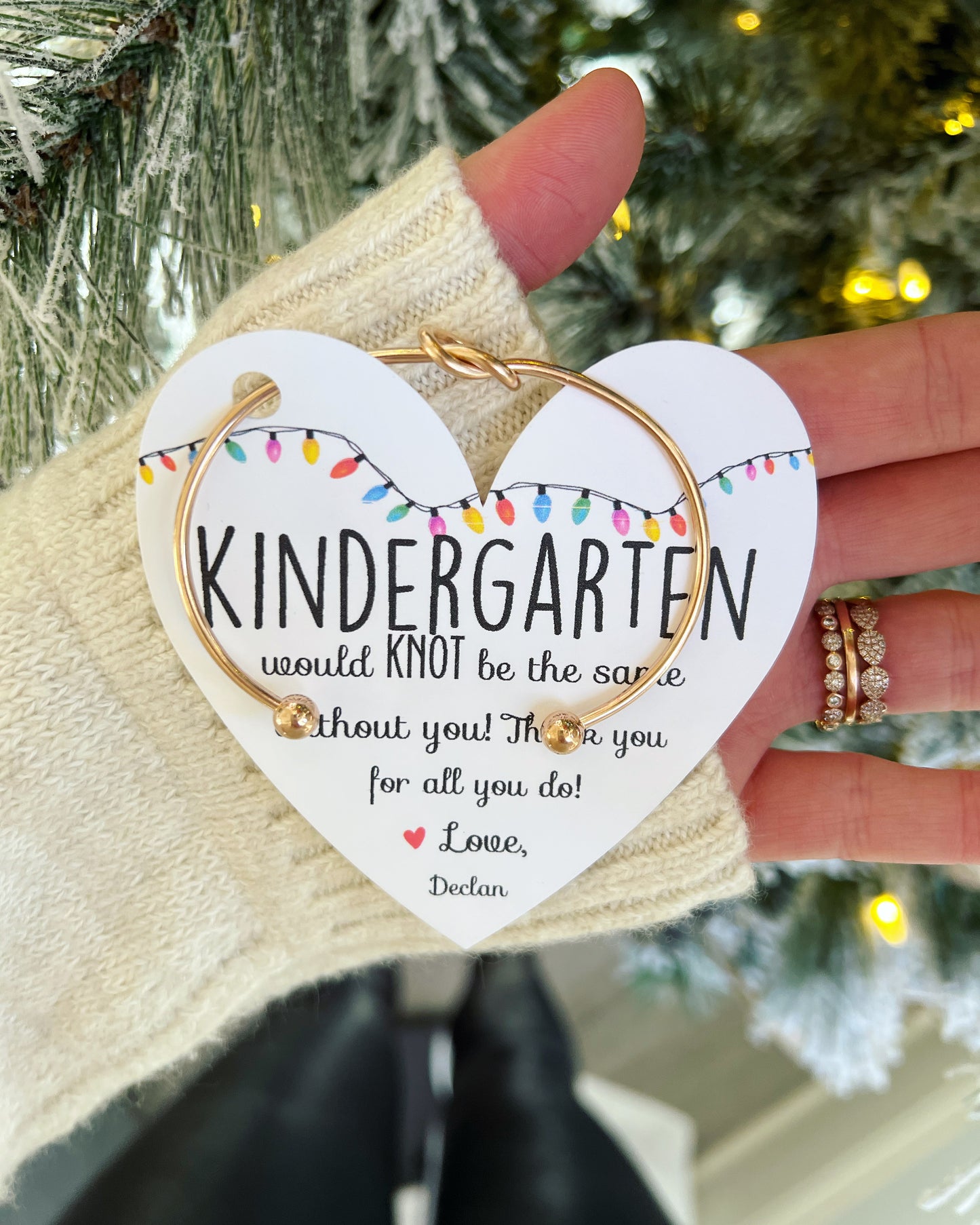 Holiday Christmas Teacher Gift! TOP SELLER back in stock! 🎄Non-Tarnish Knot Bangle!