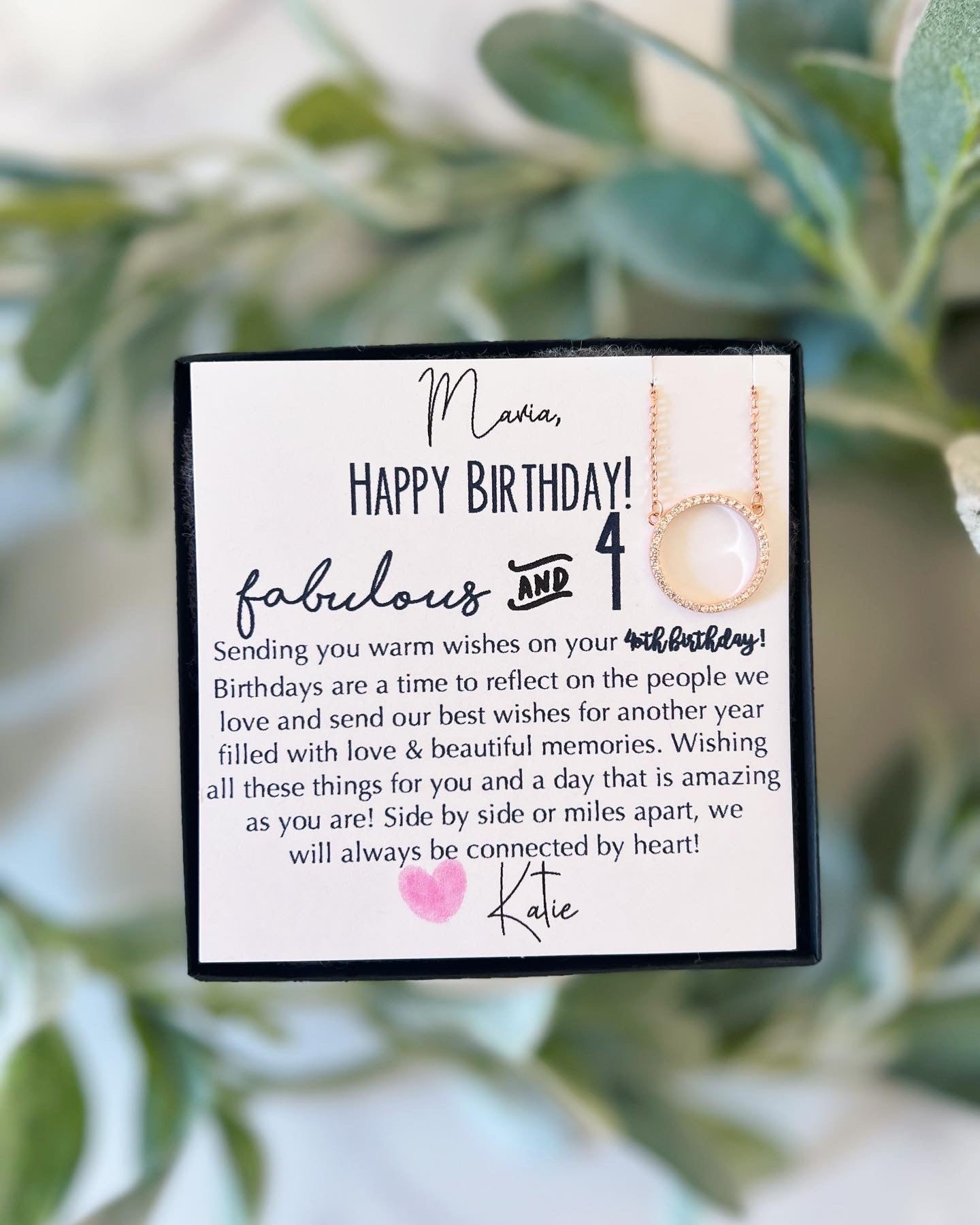 20th, 30, 40, 50, 60th Birthday Best Friend Necklace