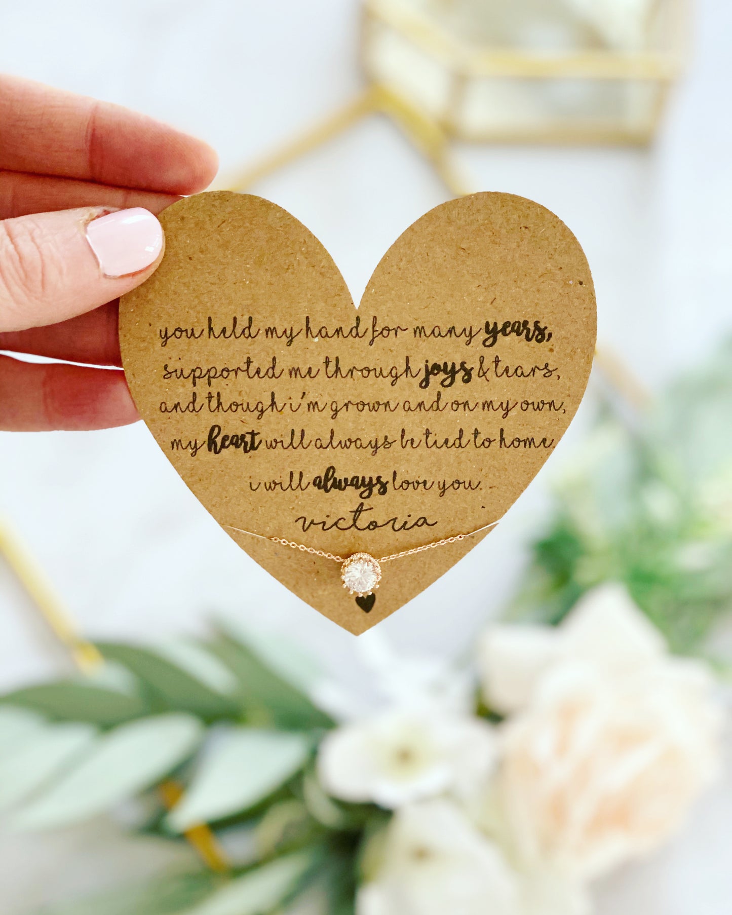 Held My Hand Mother of the Bride Necklace