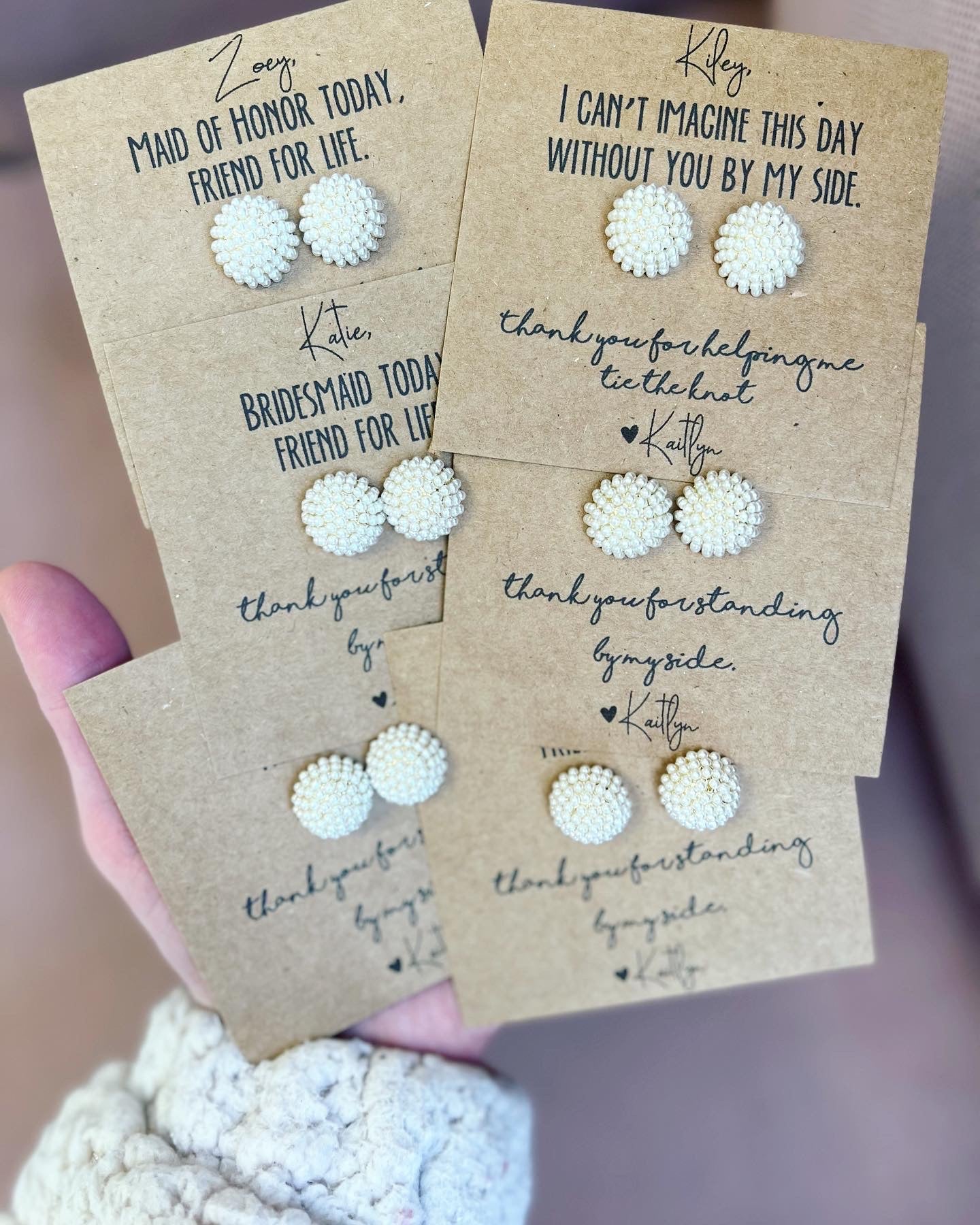 Pearl Cluster Earring Bridal Party Gift