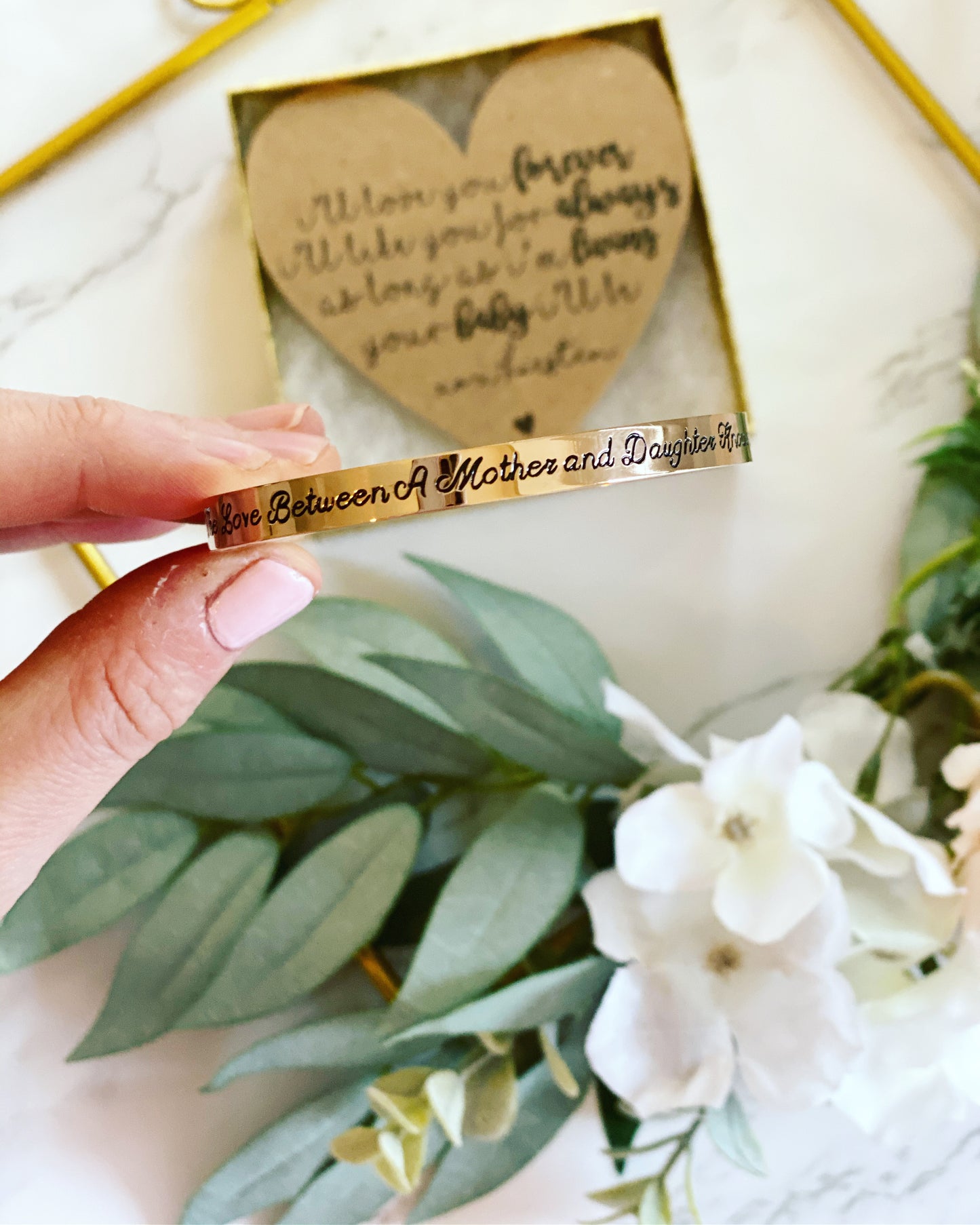 I'll Love You Forever Mother of the Bride Engraved Cuff Bangle