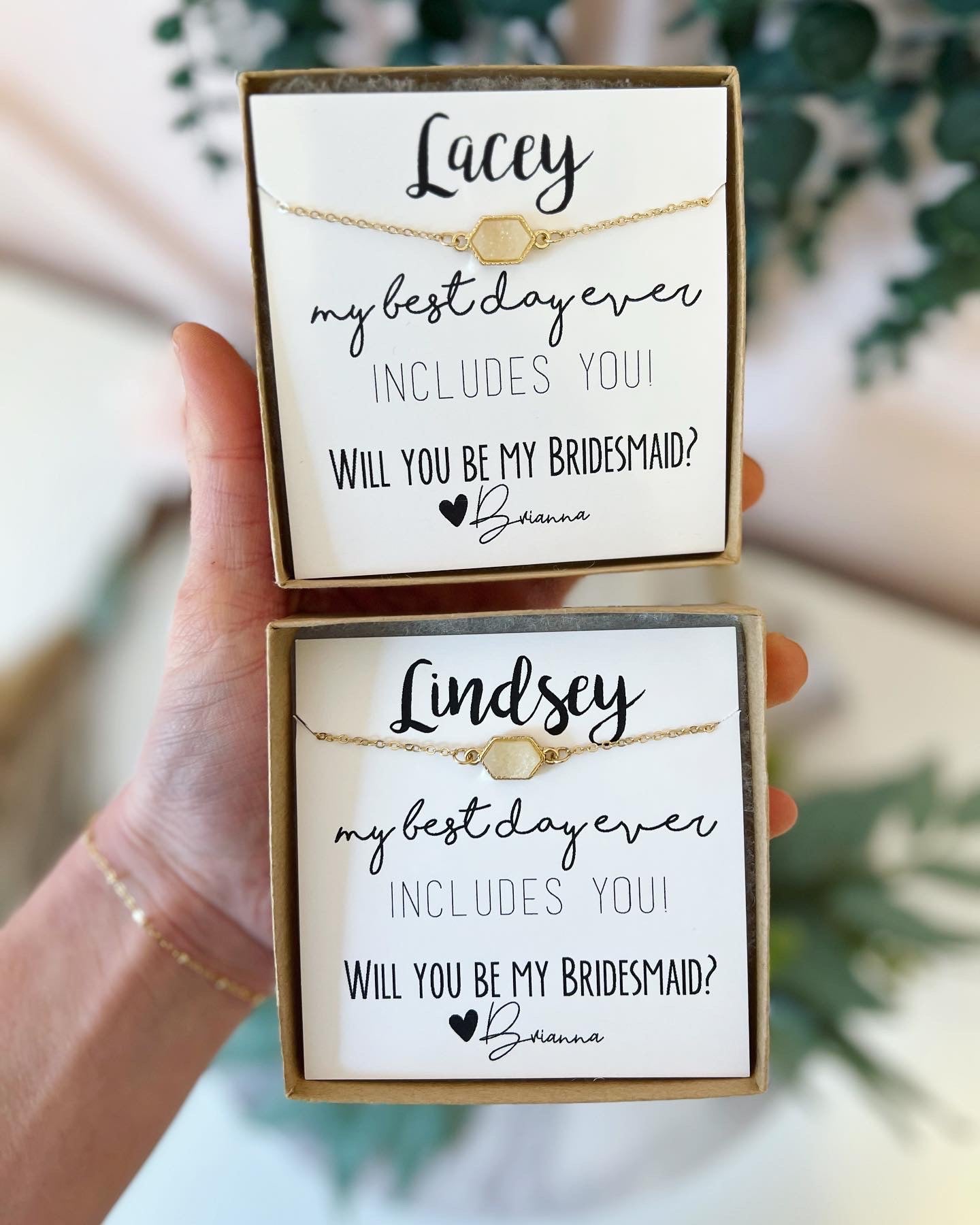 Pop the Champagne! Druzy Oval Stone OR Iridescent White+ Gold Bracelet for Bridesmaids