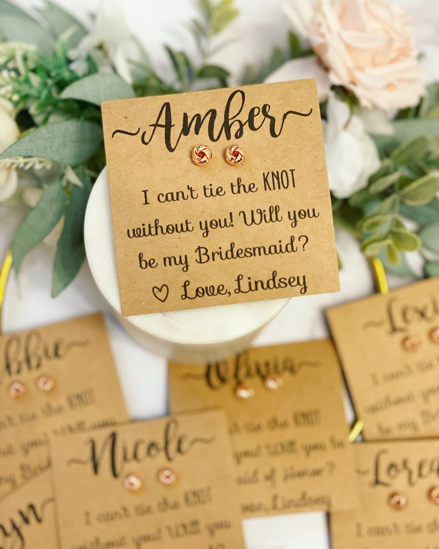 Bridesmaid Gift! Knot Earrings