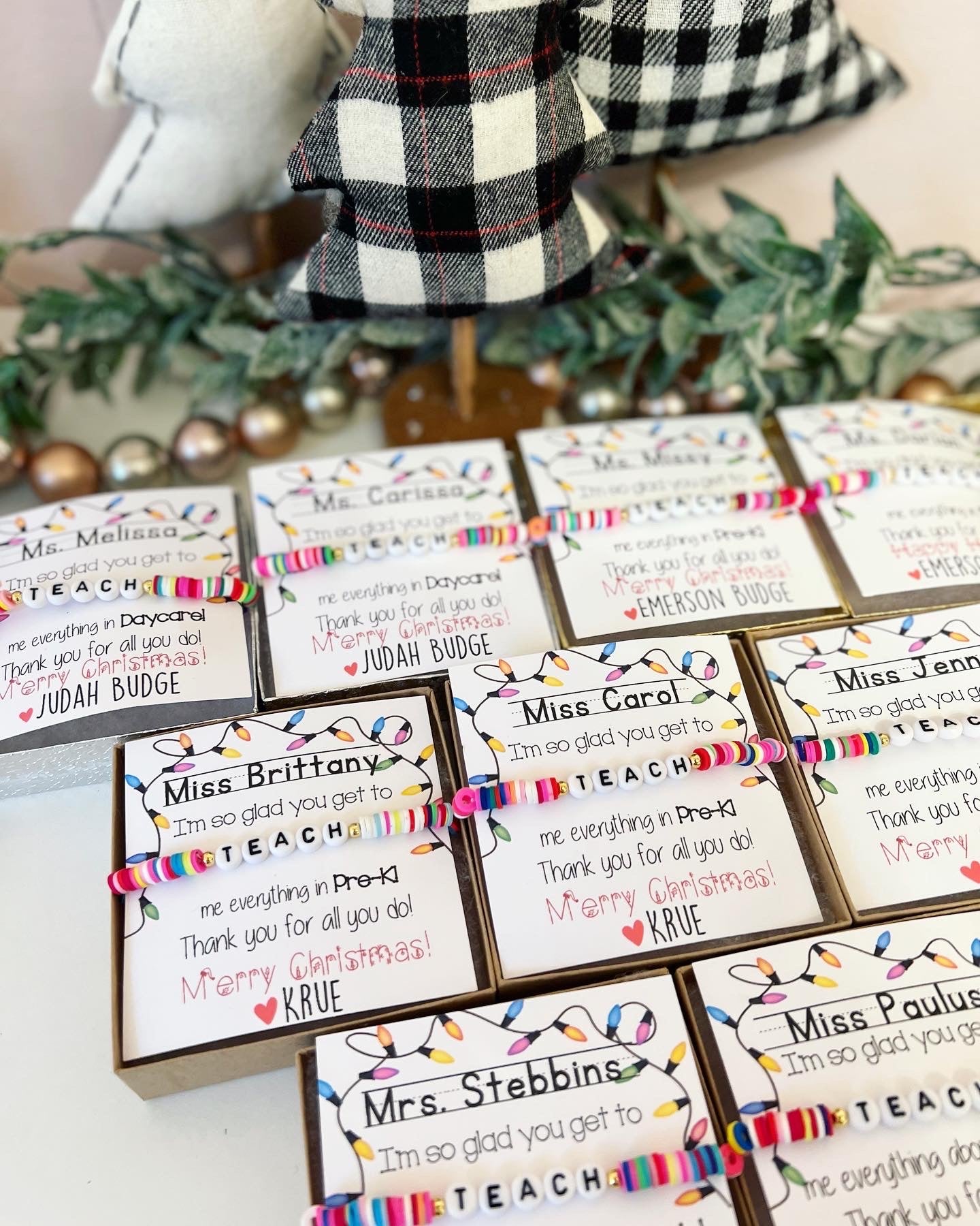 Teacher Gift! Teach Bracelet! Holiday & Christmas Gift