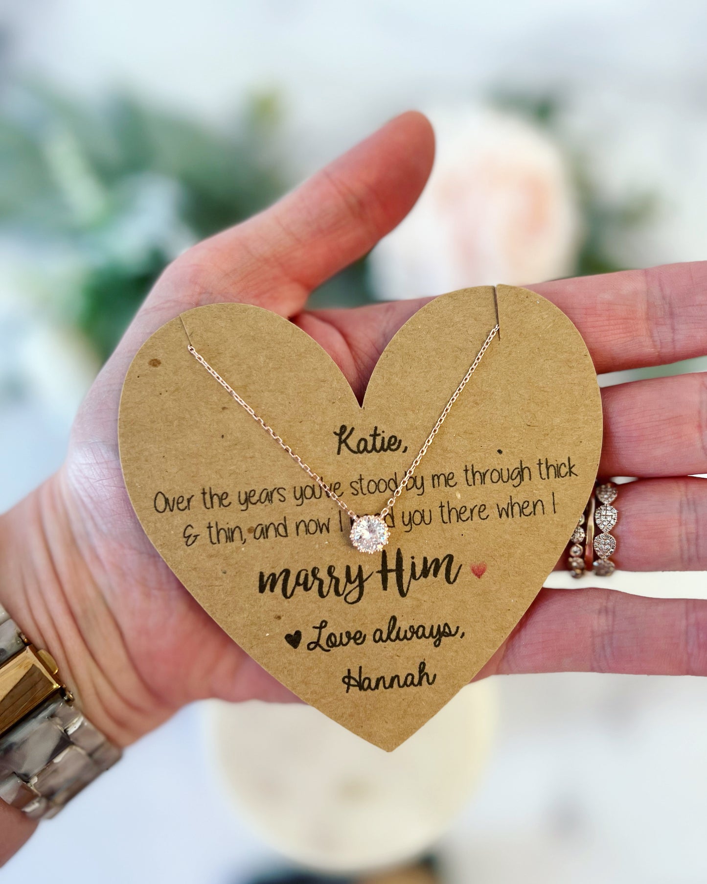 Marry Him Bridesmaid Necklace