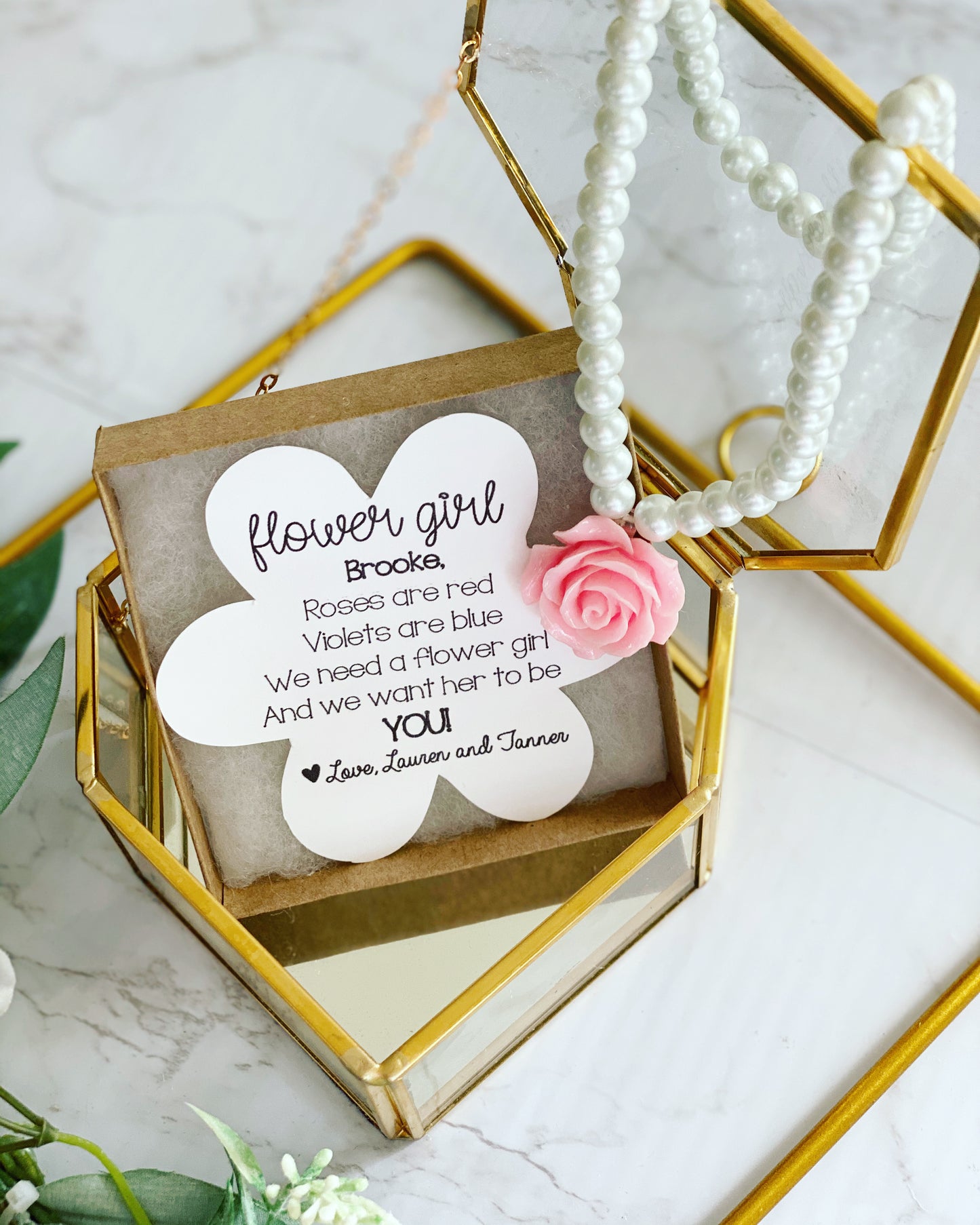 Will you be my Flower Girl? Necklace and Card!