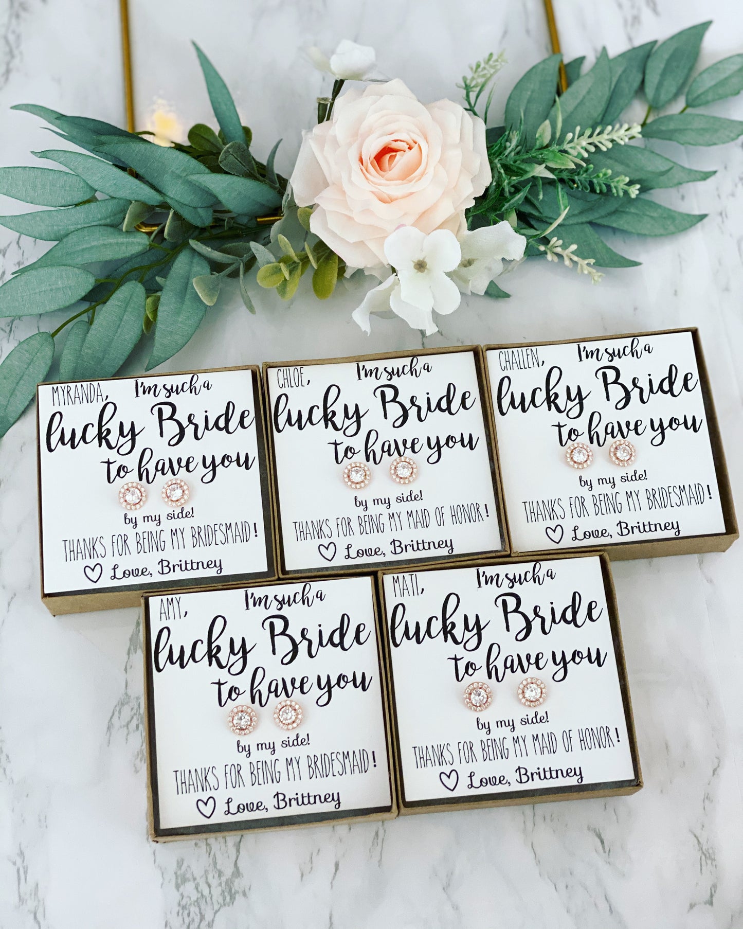 Lucky Bride! CZ Earrings