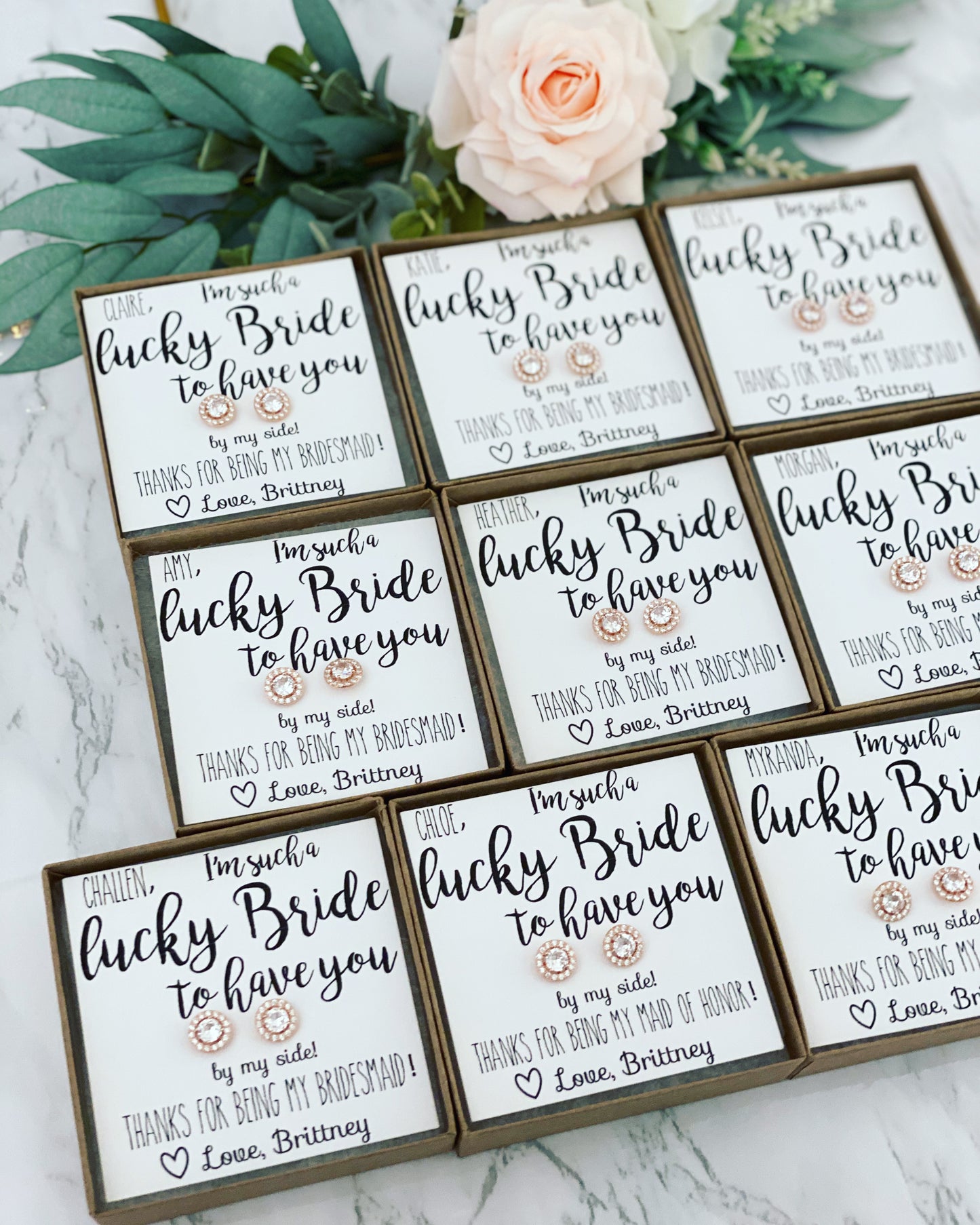 Lucky Bride! CZ Earrings